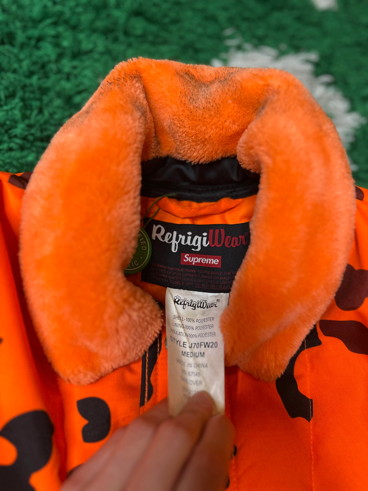 Supreme Orange Refrigiwear Puffer Size Medium