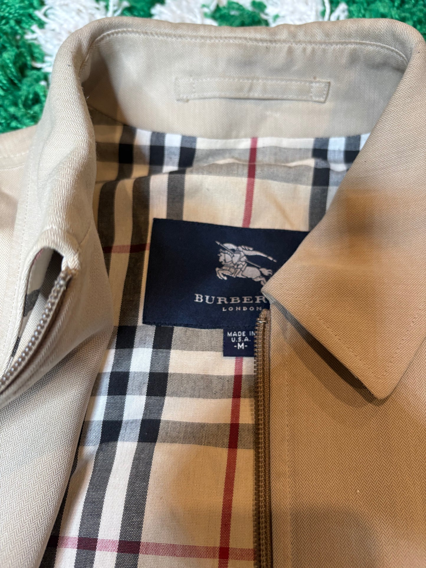 Burberry Tan Bomber Jacket Size Medium