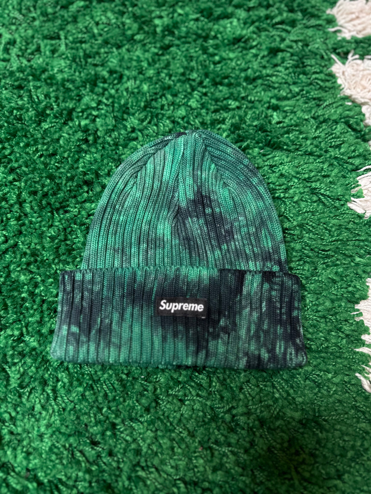 Supreme Green Tie Dye Beanie DS