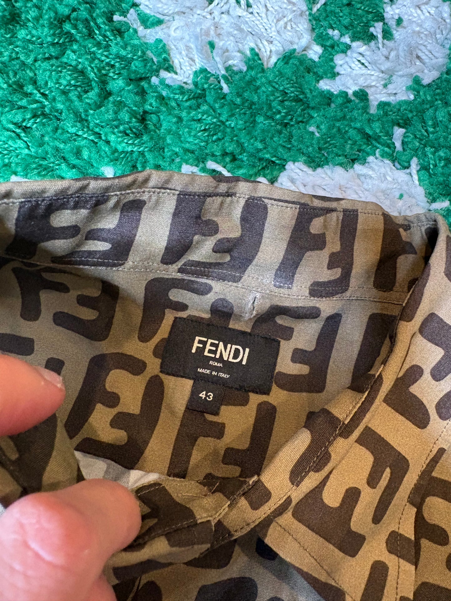 Fendi Silk Monogram Button Down Size Large