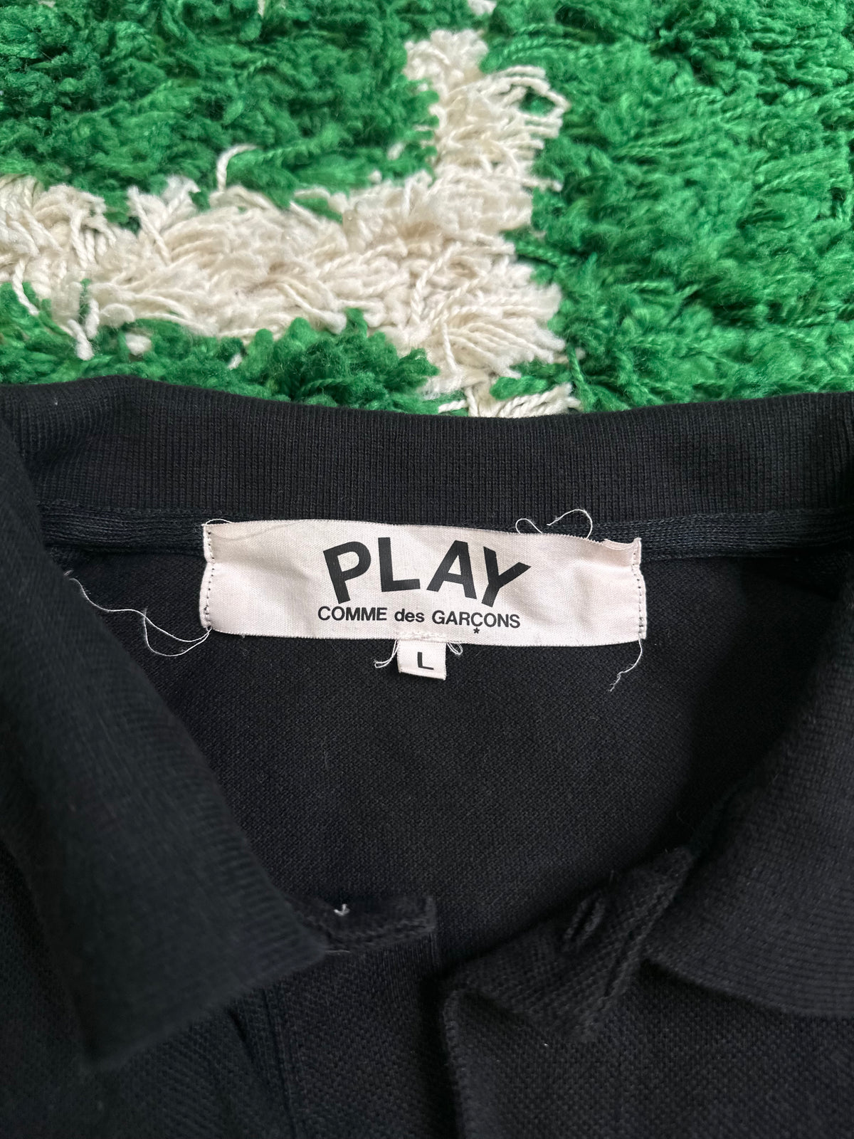 CDG Play Polo Black Size Large