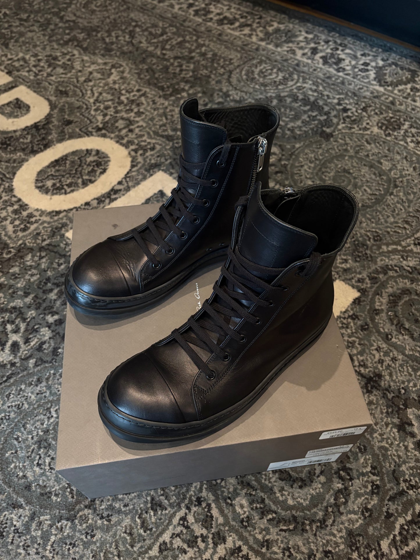 Rick Owen’s Triple Black Ramones High Clean OG Size 43.5 (10.5 US)