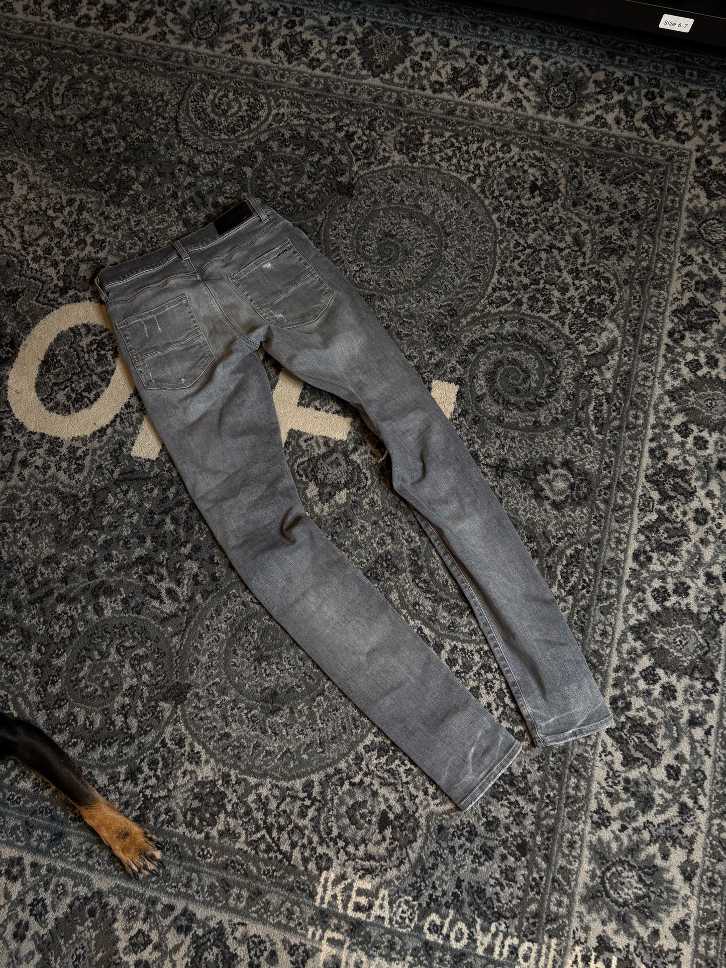 Amiri Jeans Gray Distressed Playboy Size 28