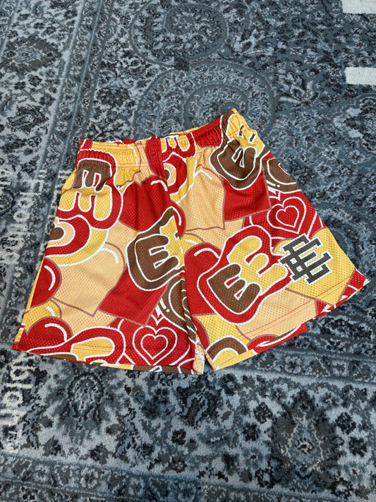 Eric Emanuel Shorts Brown Heart Size Large