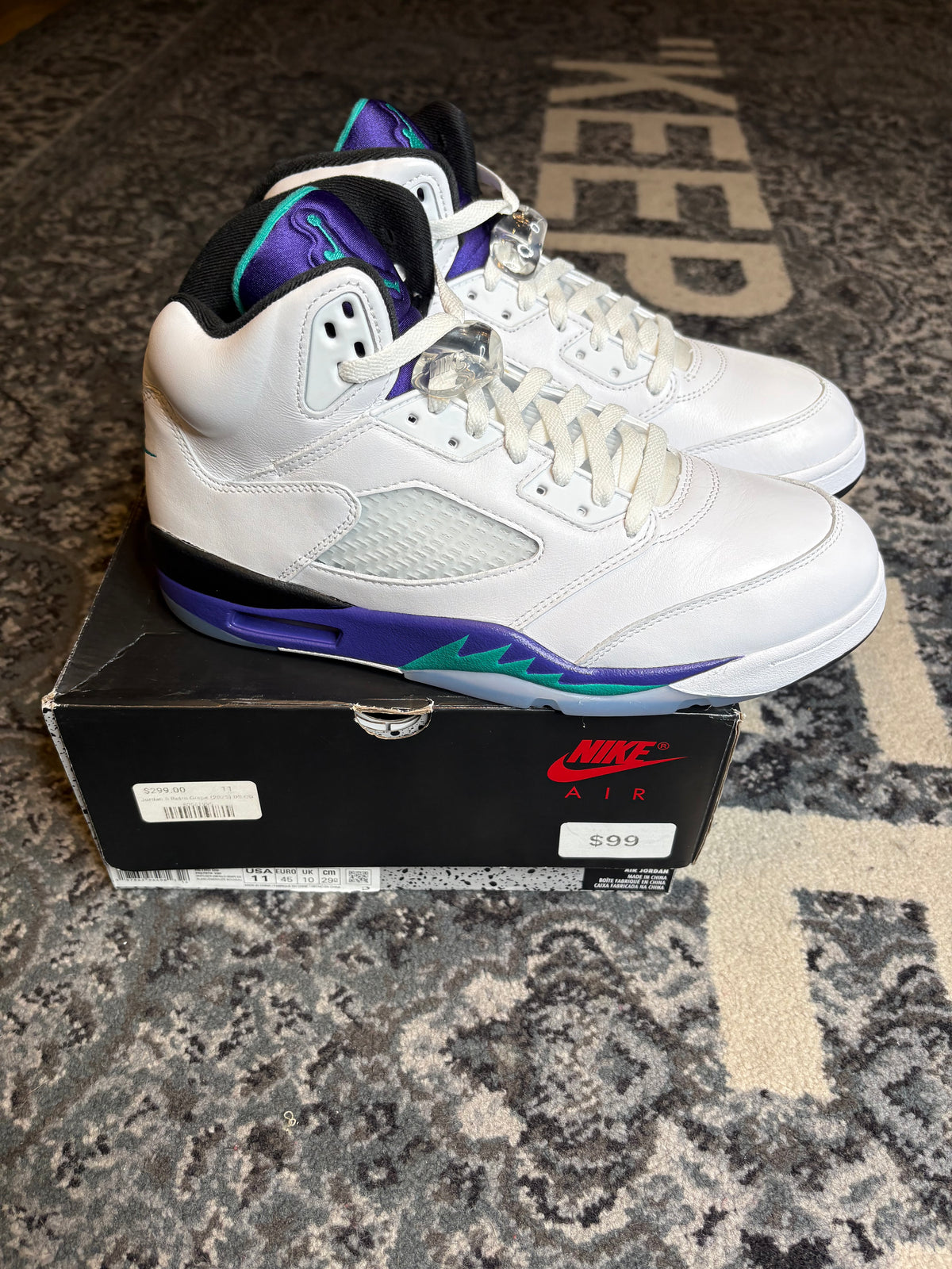 Jordan 5 Retro “Grape” Clean Og Size 11