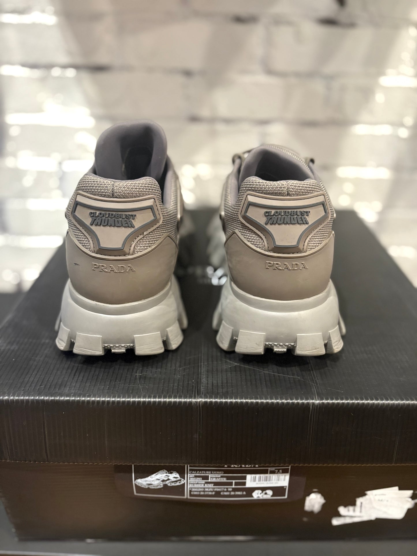 Prada Cloudbust Thunder Gray PO Size 7.5