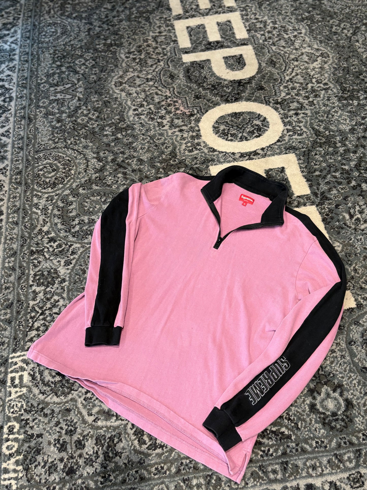 Supreme Pink Quarter Zip Size Medium