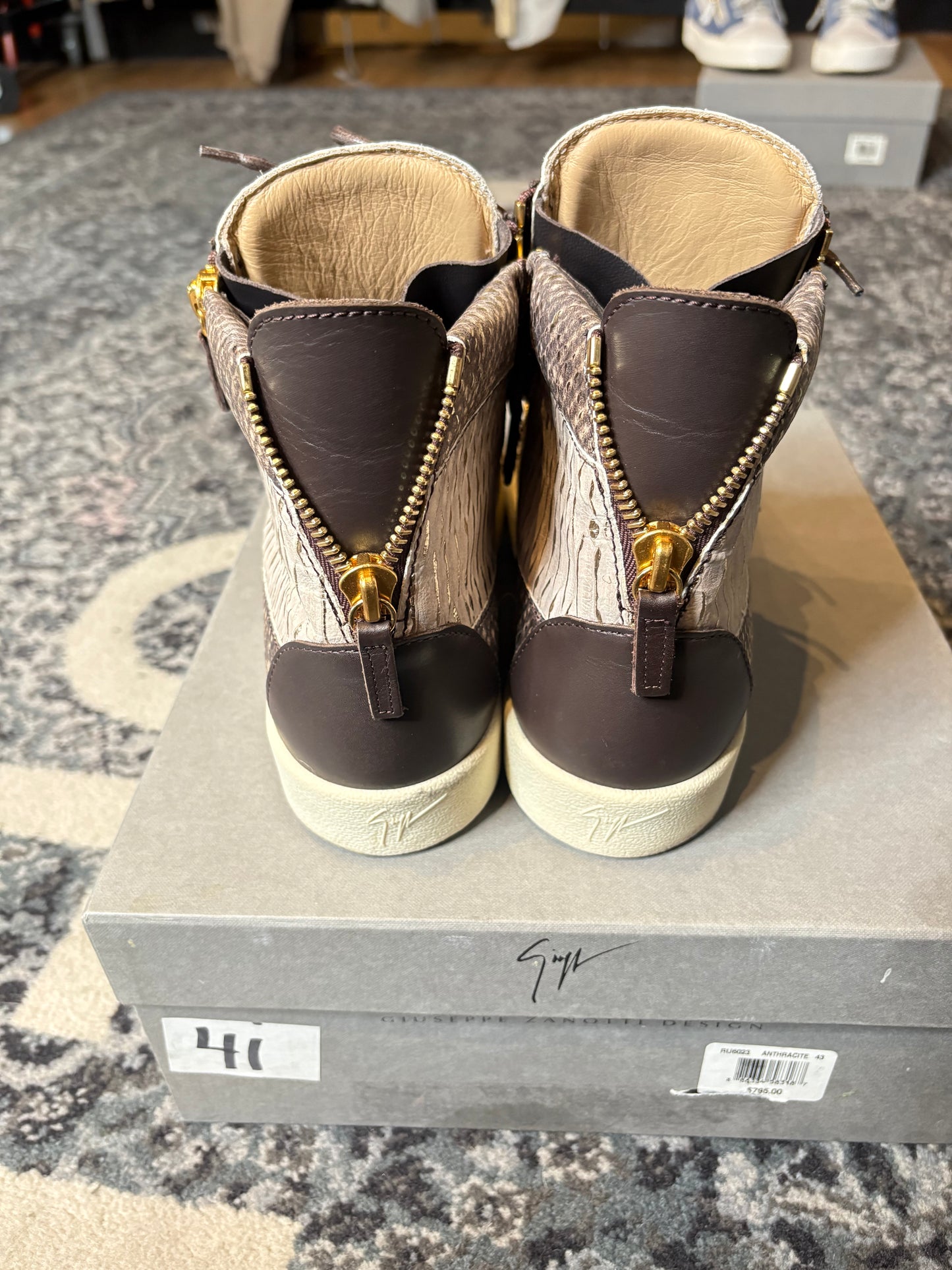 Guisseppe Zanotti High Top Snake Skin PO OG SIZE 10(43EU)
