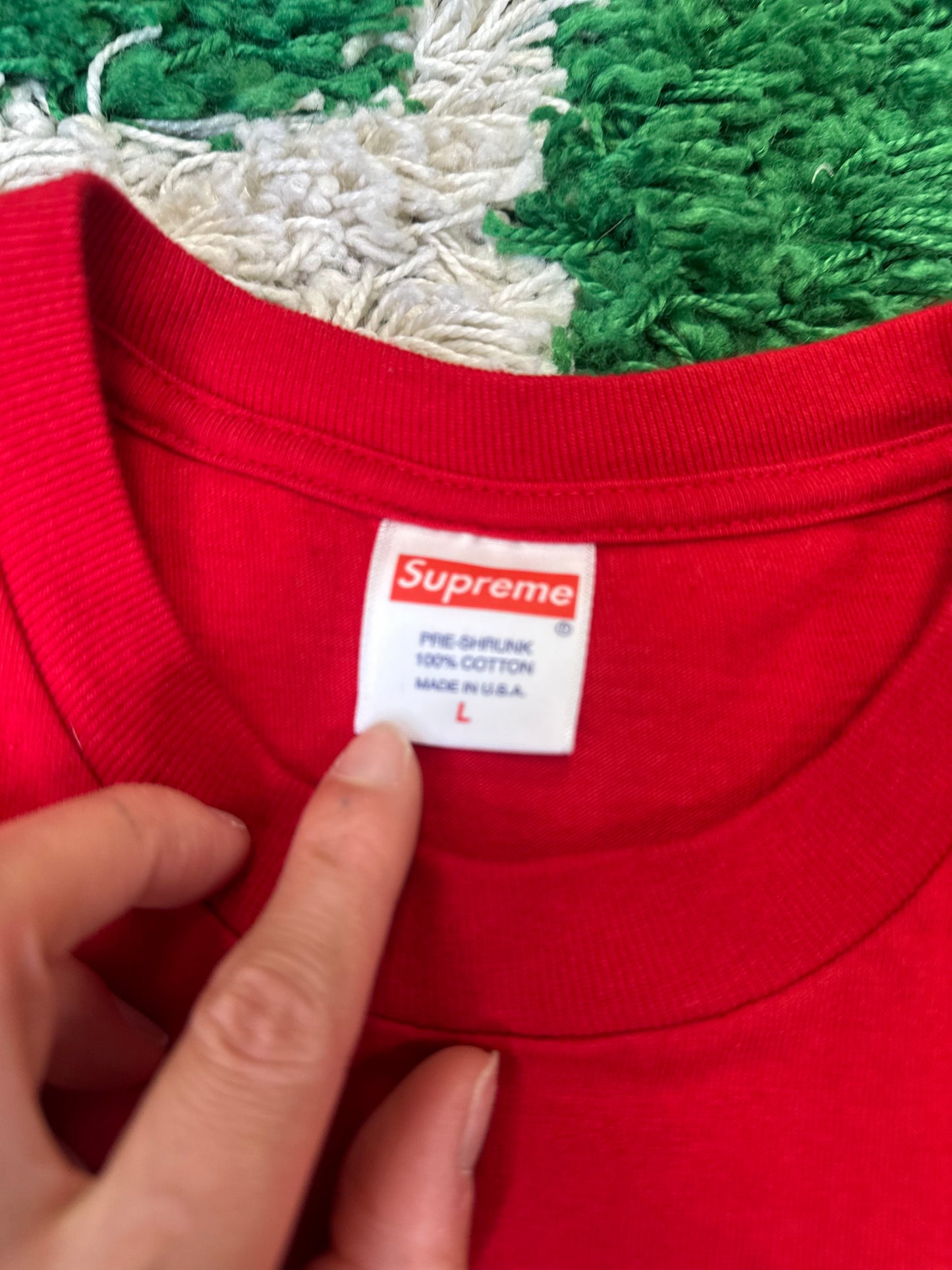 Supreme Red/Blue Logo Tee DS Size Large