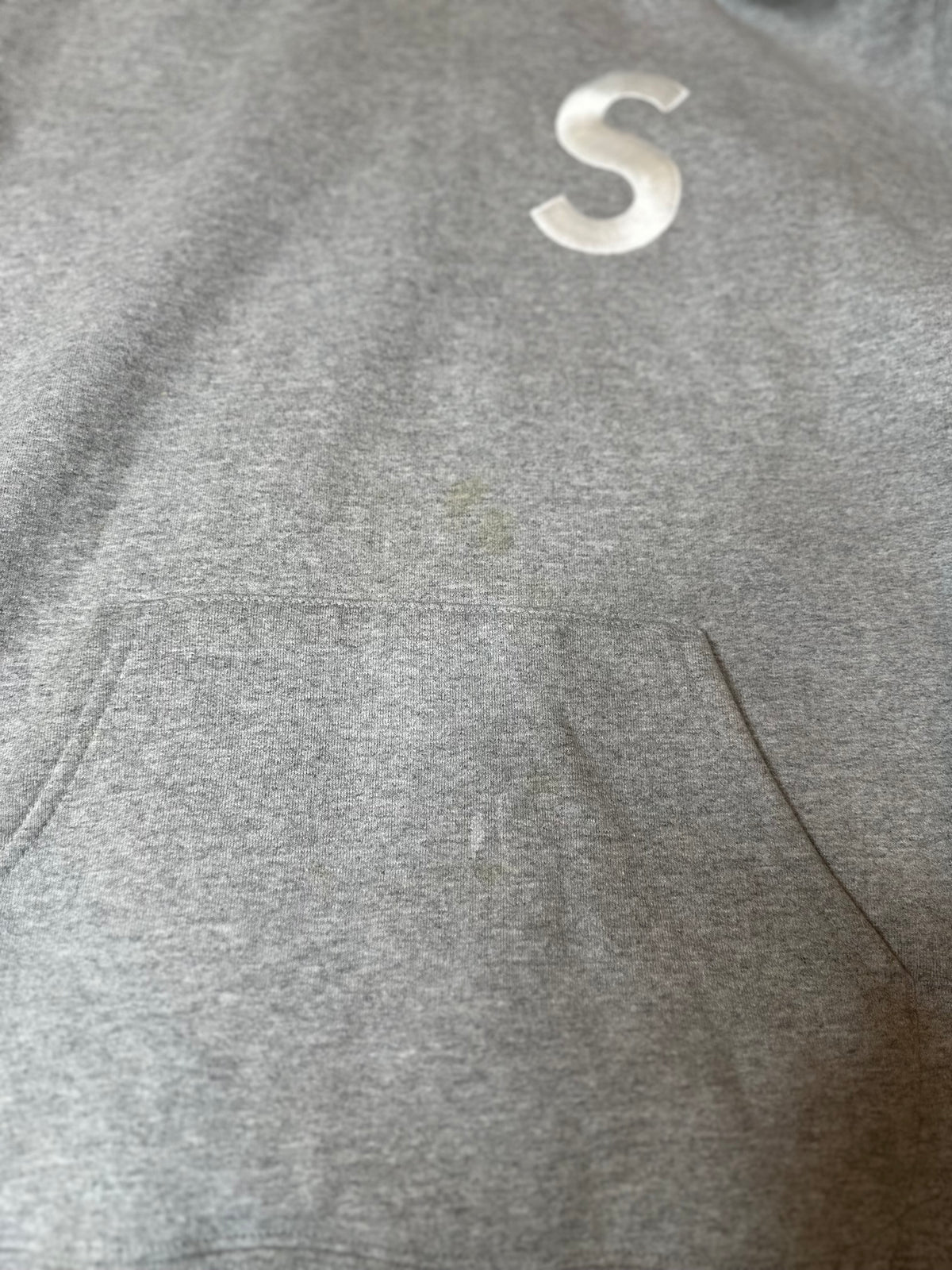 Supreme Split S Logo Hoodie Gray Size Large