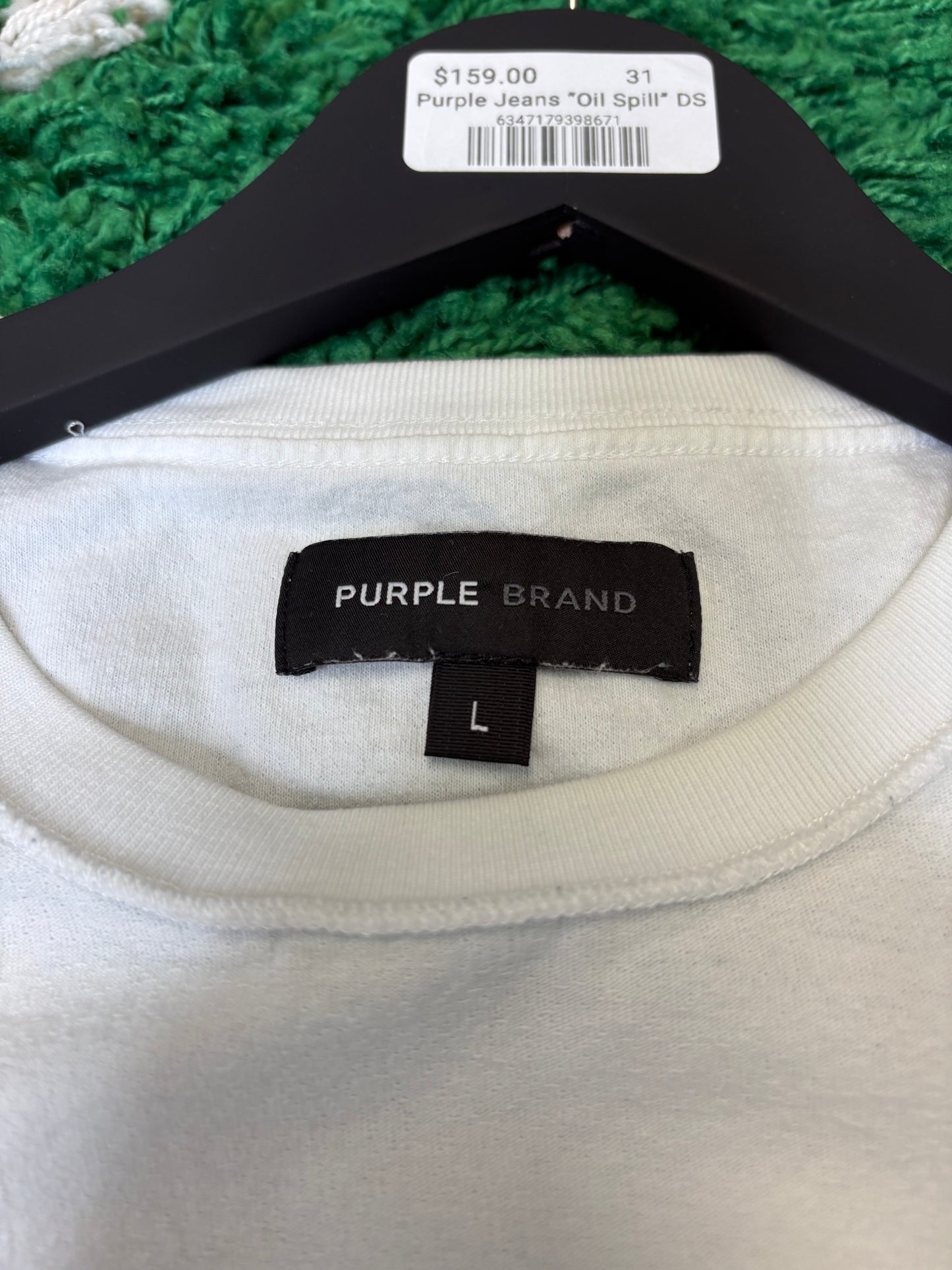 Purple Tee White Size Large