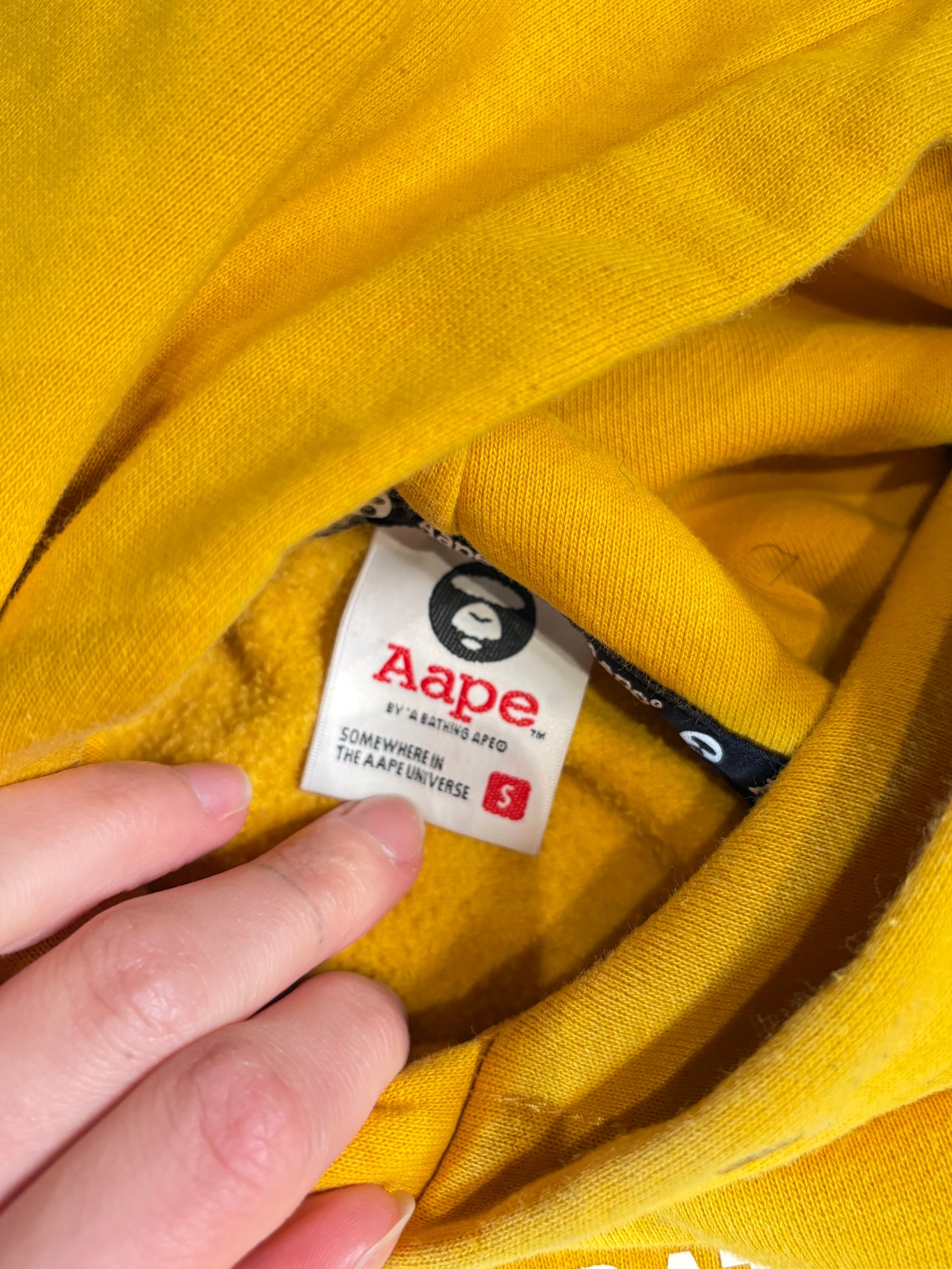 Bape Aape Hoodie Yellow Size Small