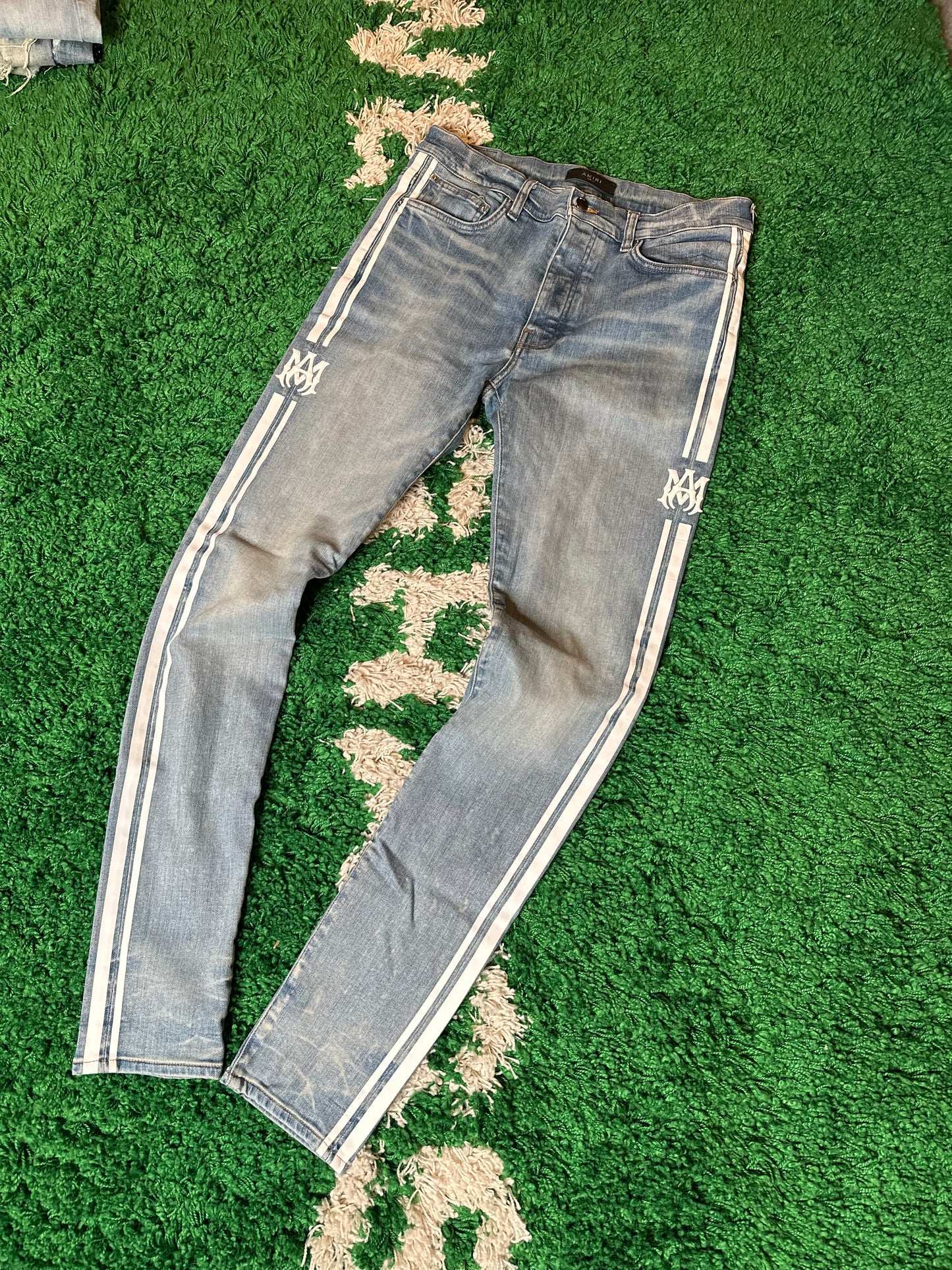 Amiri Jeans Light Wash Stripes Size 34