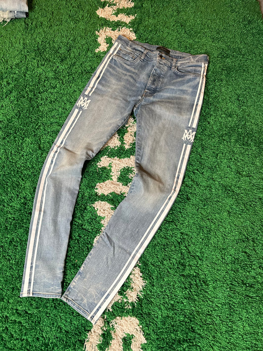 Amiri Jeans Light Wash Stripes Size 34