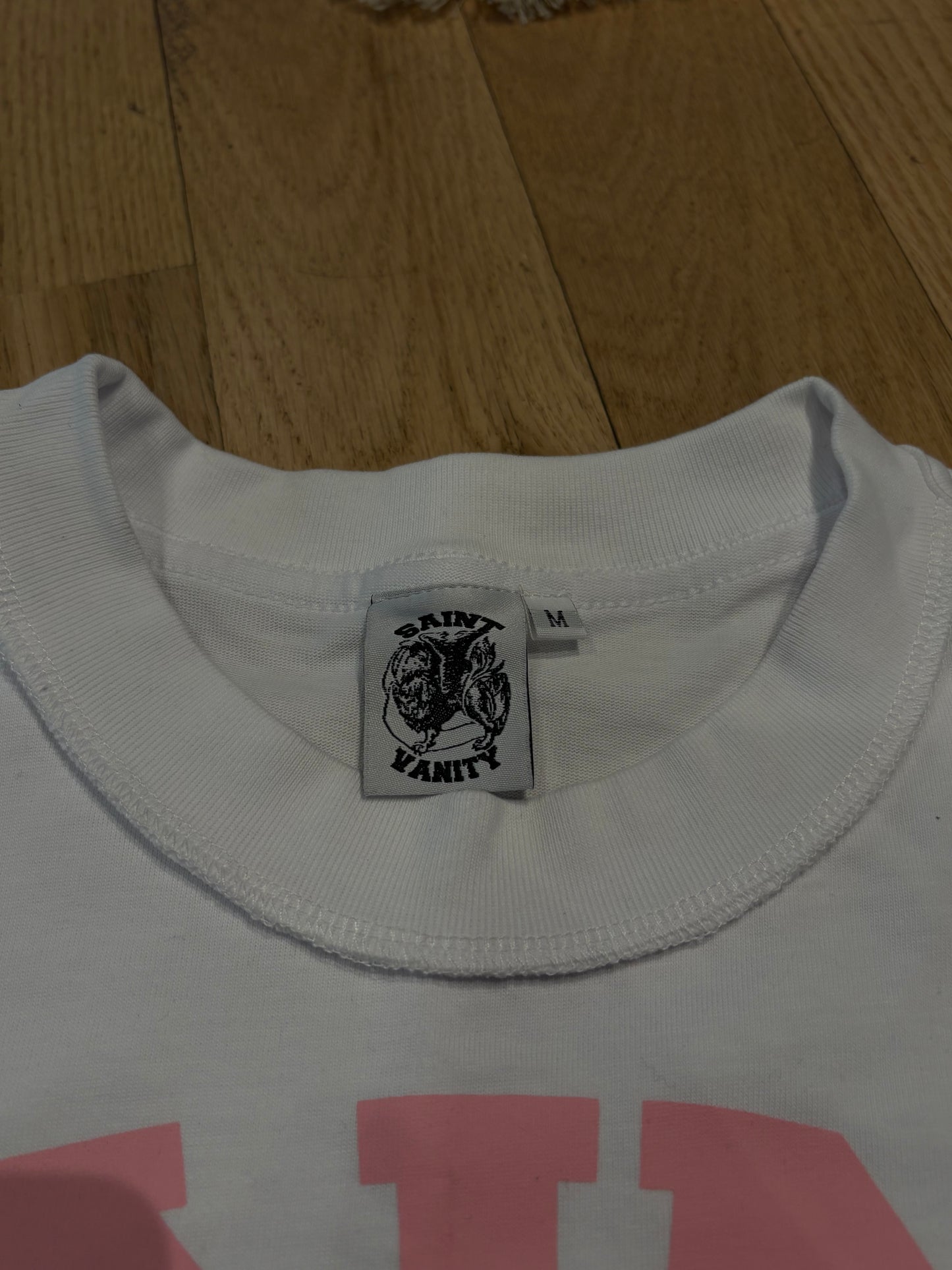 Saint Vanity White/Pink Tee Size Medium