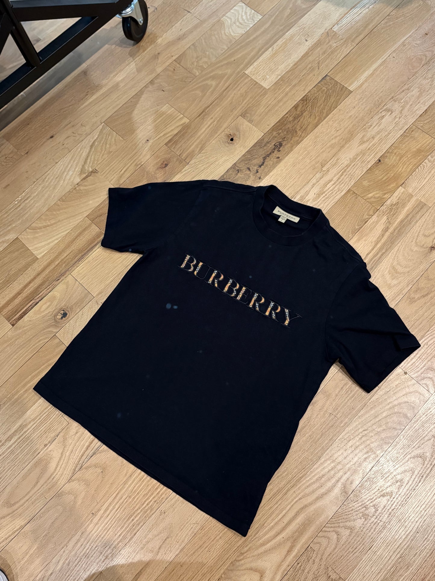 Burberry Logo Tee Black Size Small