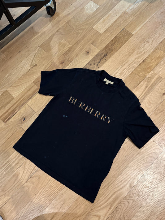 Burberry Logo Tee Black Size Small