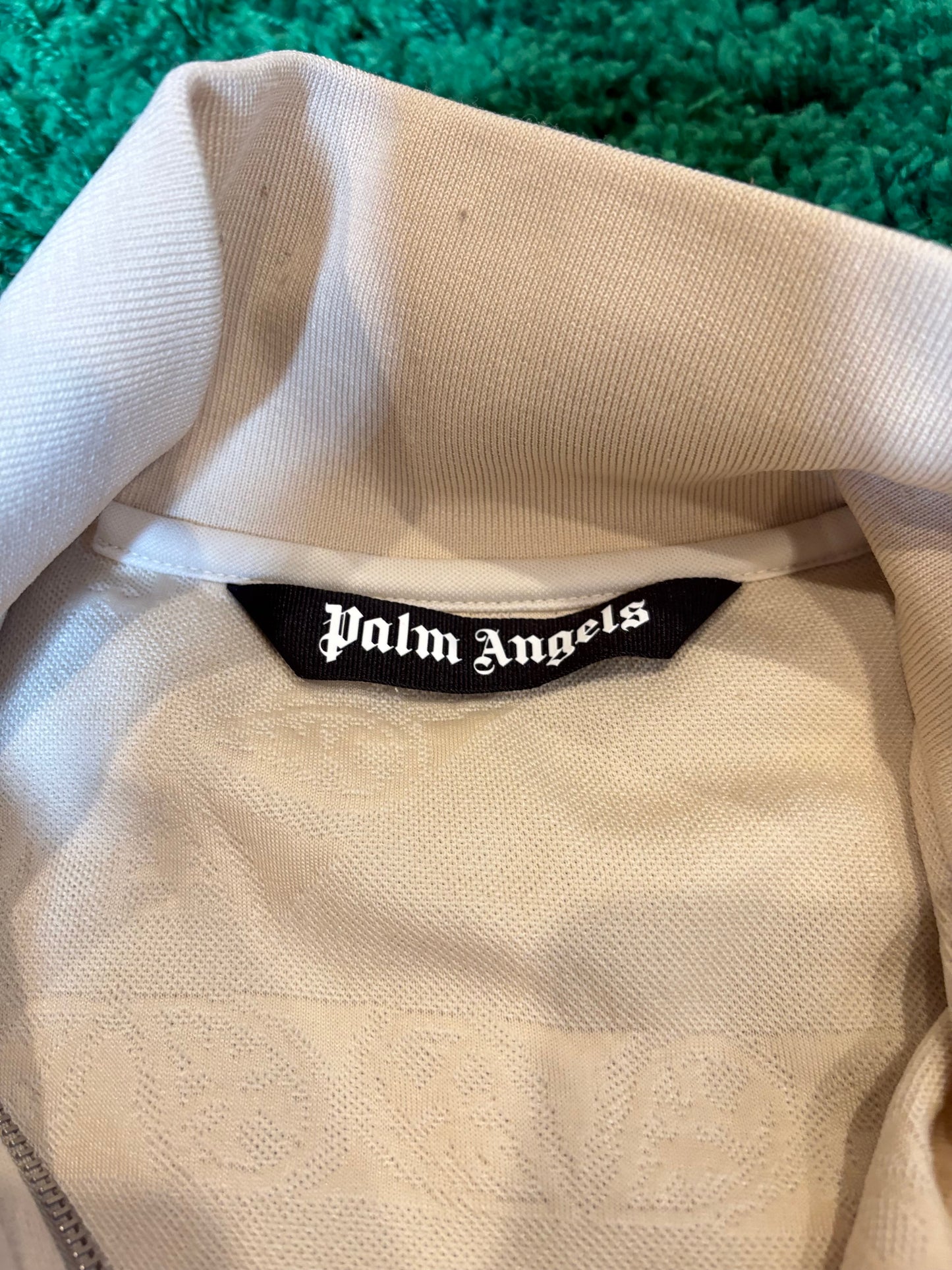 Palm Angels Cream Zip Paisley Jacket Size Small