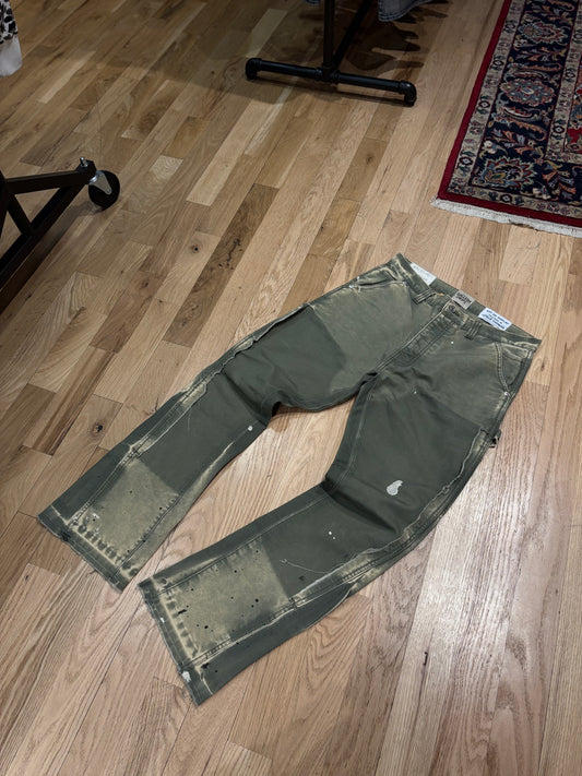 Gallery Dept Green Flare Cargo Pants Size 34