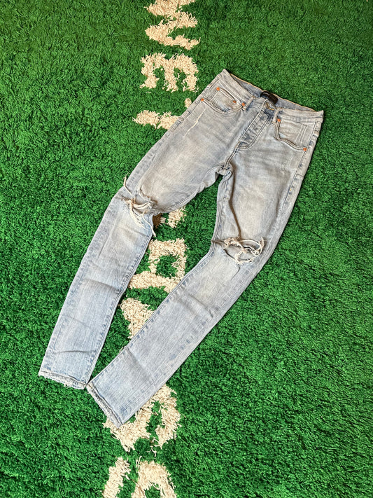 Purple Jeans Light Wash Distressed Size 29