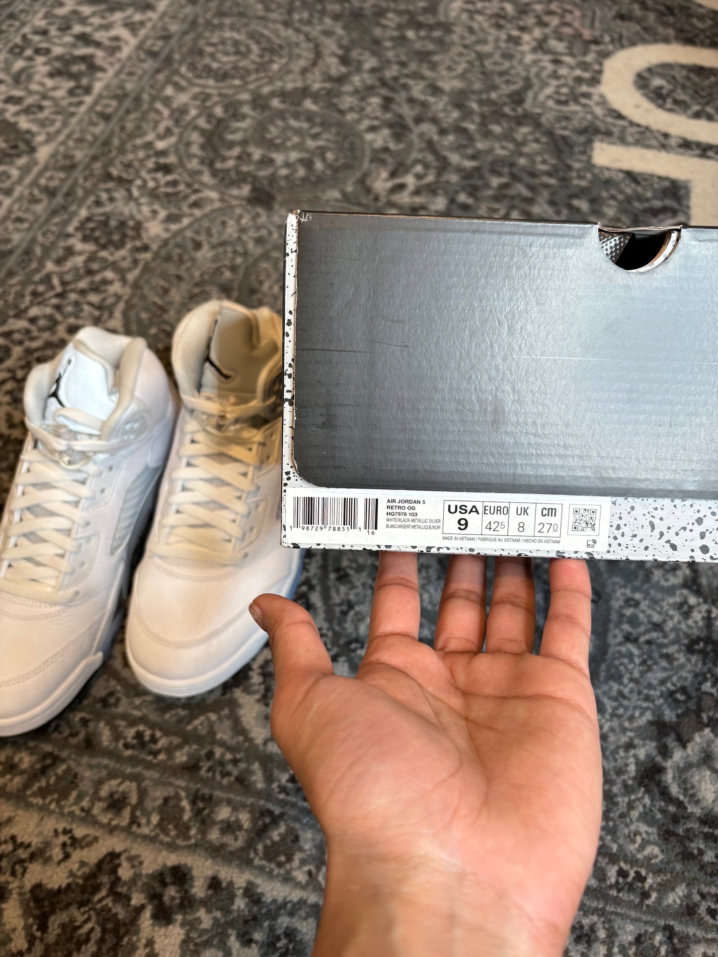 Jordan 5 Retro “White Metallic” DS OG SIZE 9