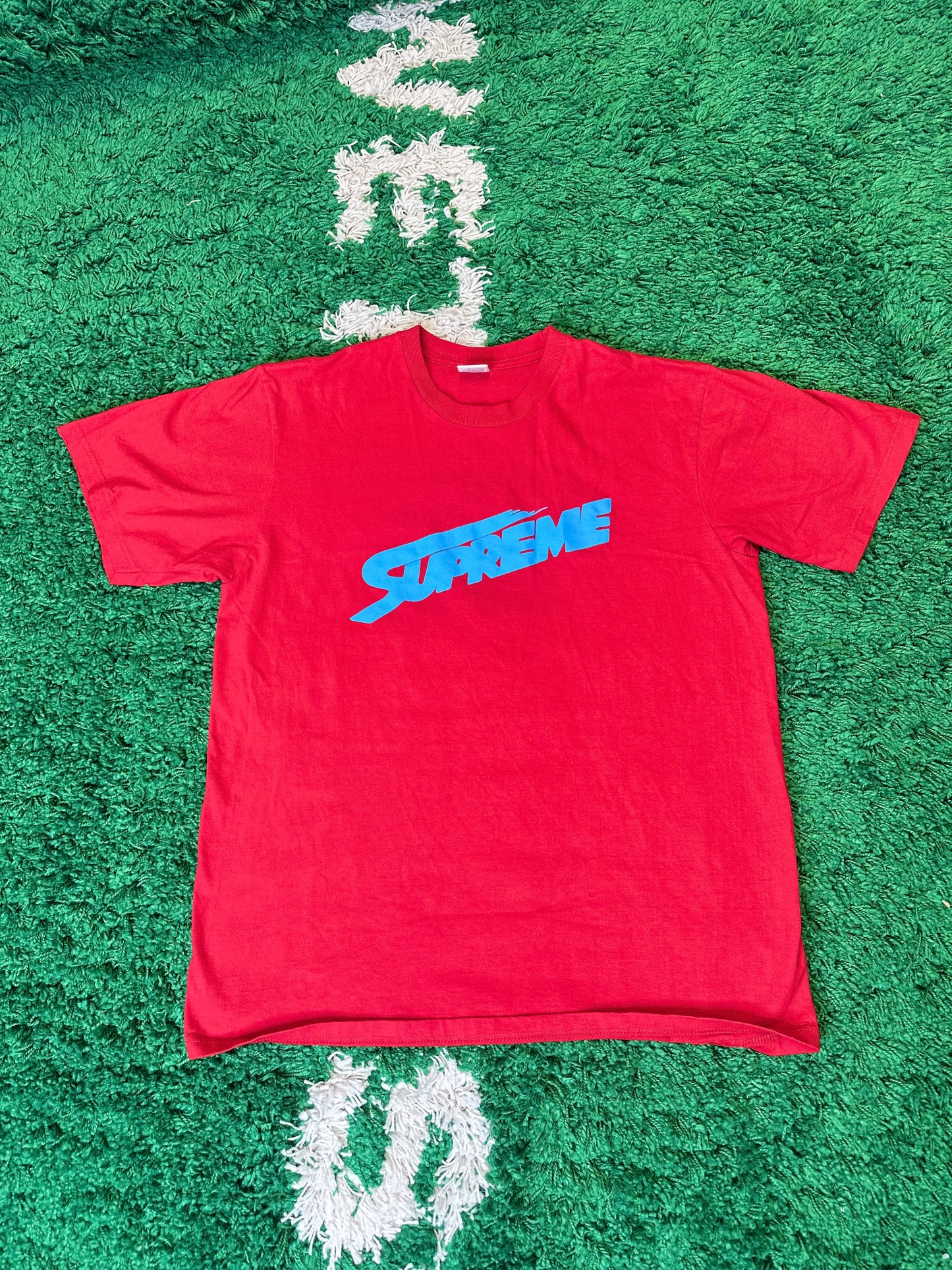 Supreme Red/Blue Logo Tee DS Size Large