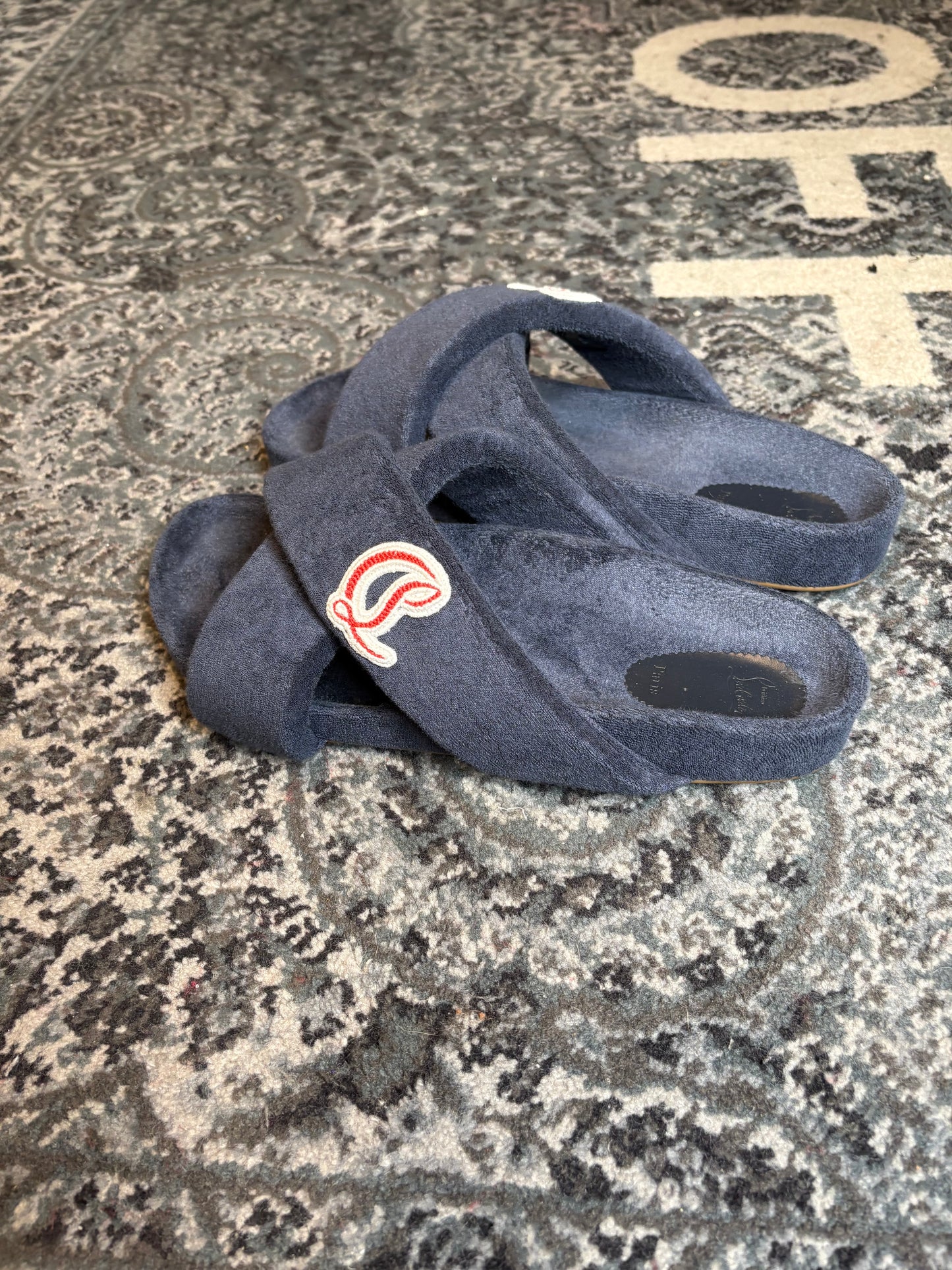 Christian Louboutin Bizzu Cross Strap Terry Cloth Slides Clean Nb Size 13(46 EU)