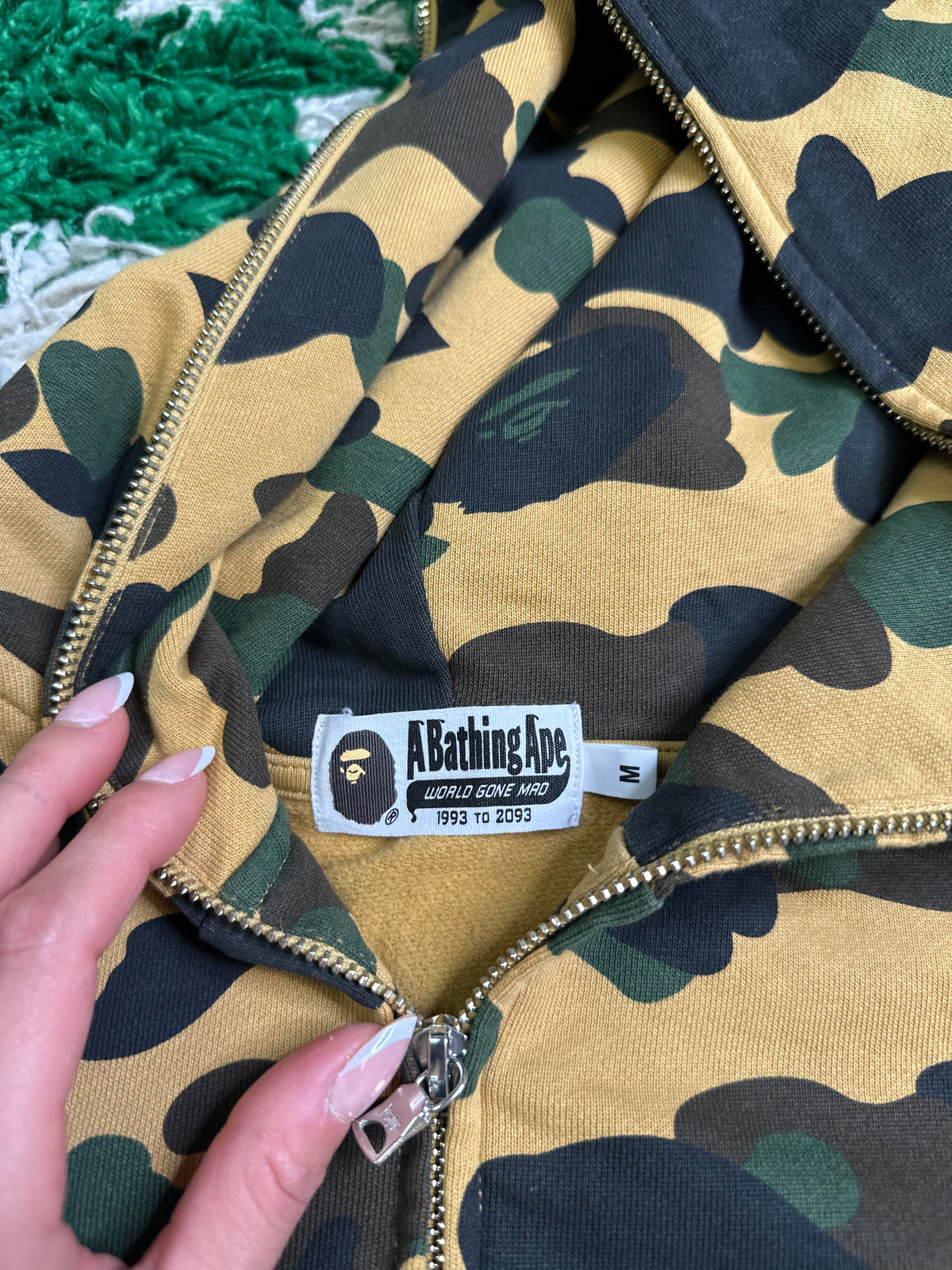 Bape Camo Zip Hoodie Size Medium