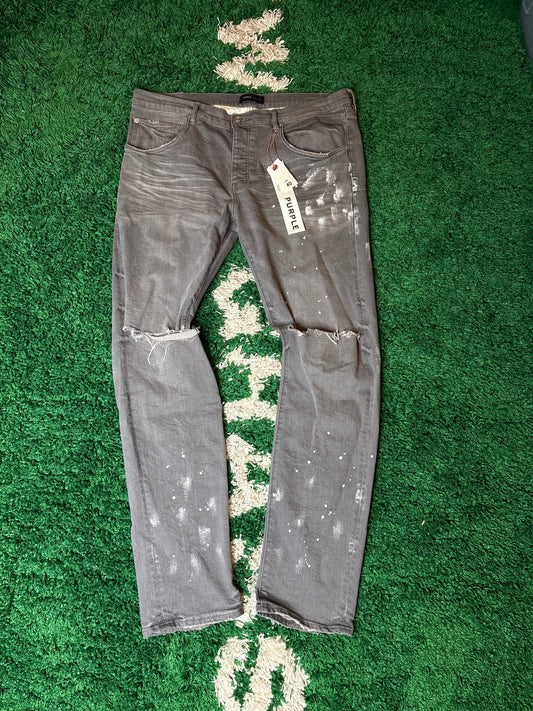 Purple Jeans Gray Distressed Size 40