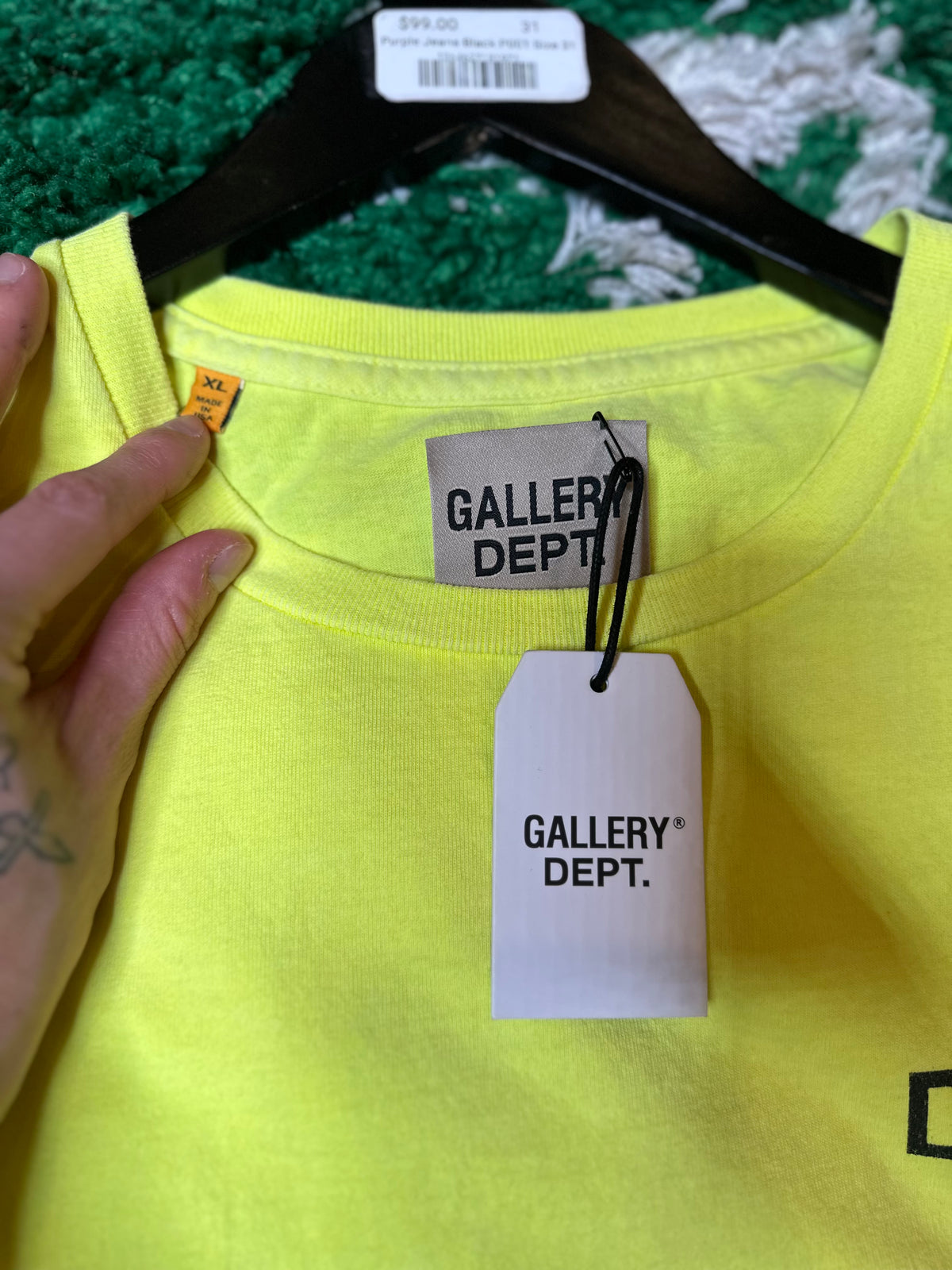 Gallery Dept Tee Yellow DS Size XL