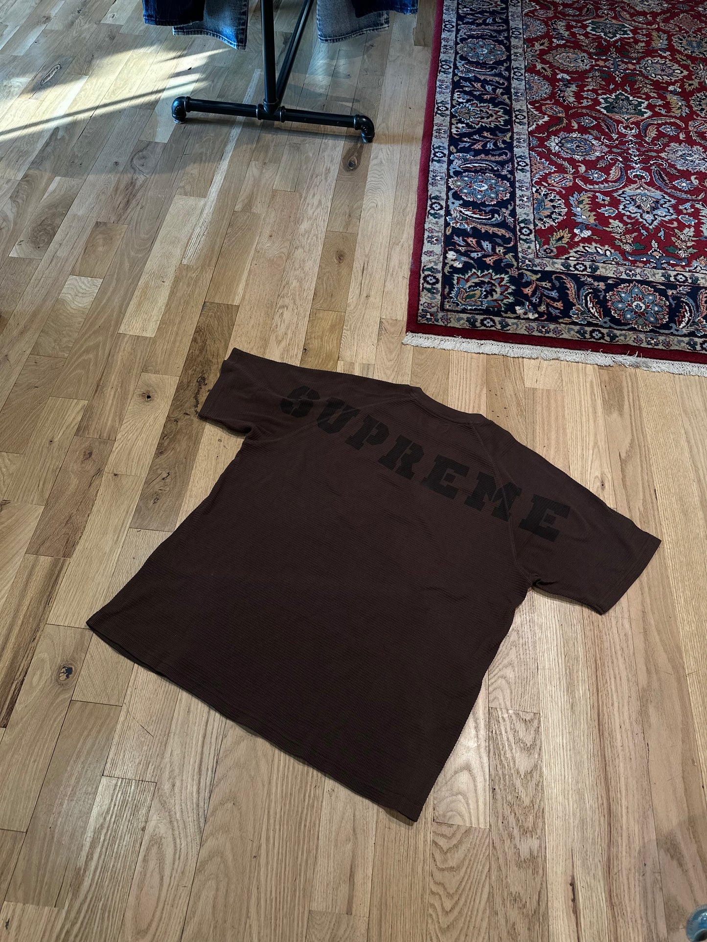Supreme Brown Waffle Knit Tee DS Size Large