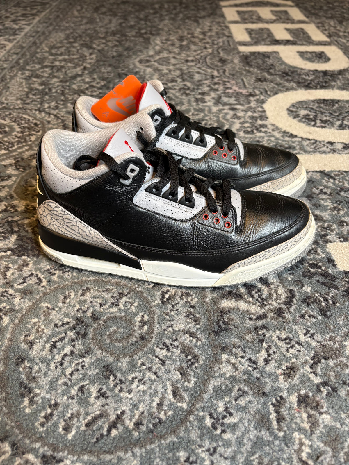 Jordan 3 Retro “Black Cement” Po Rb Size 10.5