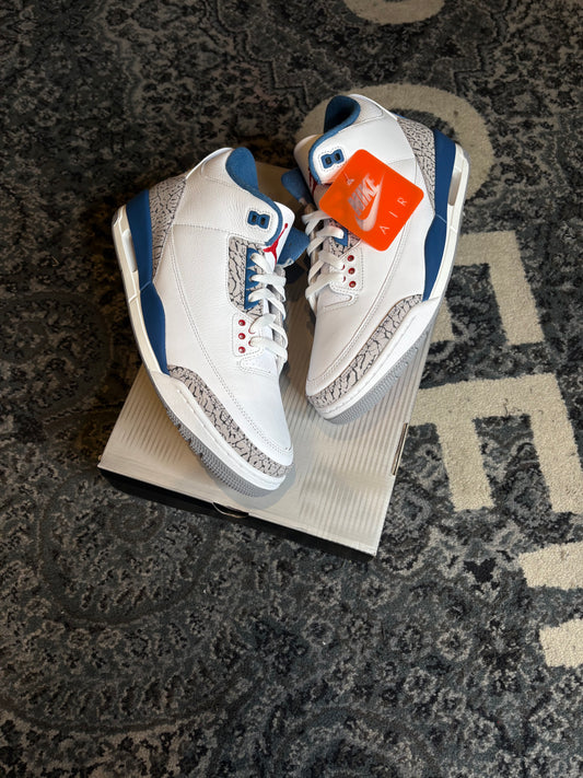 Jordan 3 Retro “True Blue” Ds Og Size 10.5