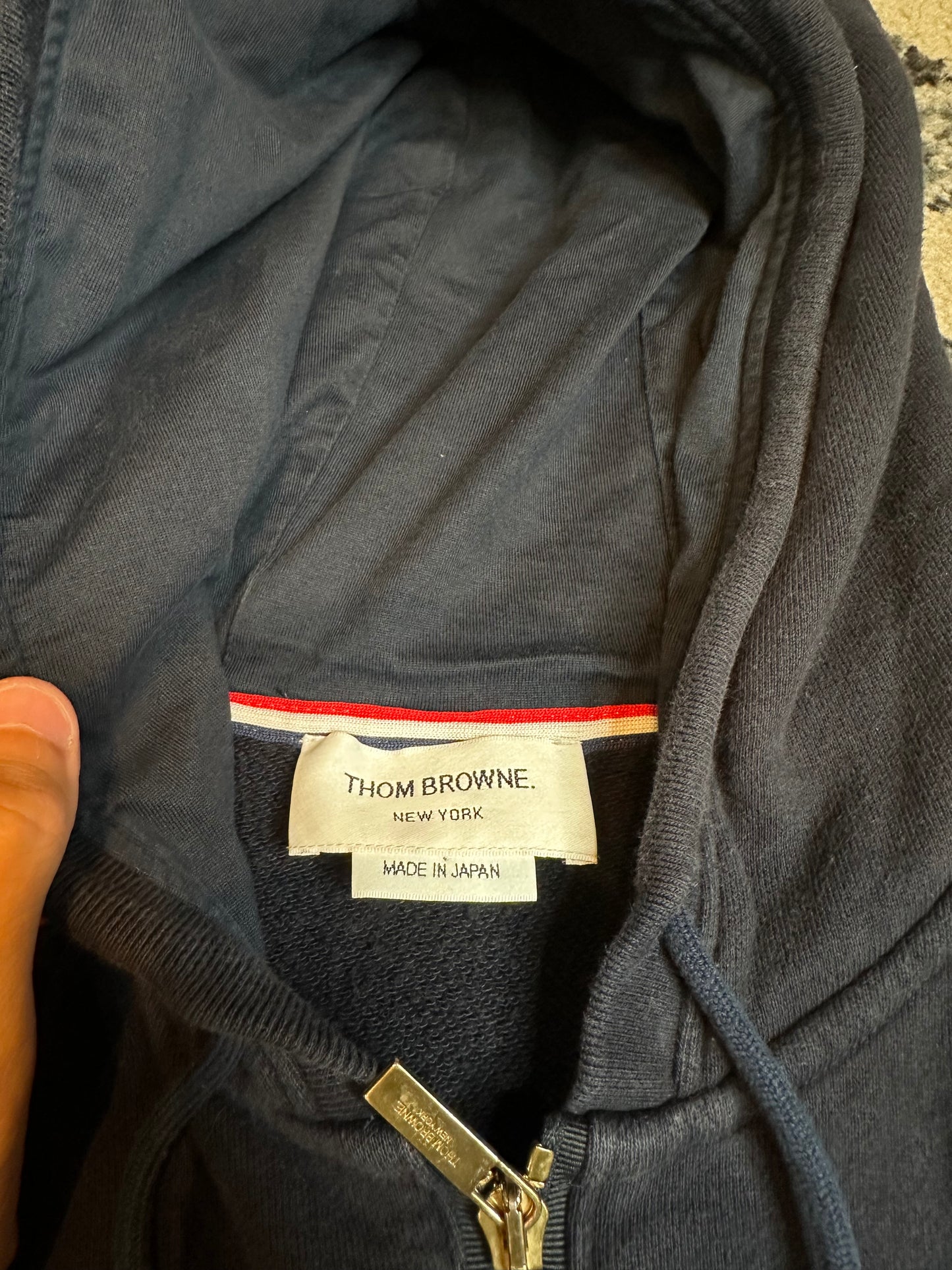 Thom Browne 4 Bar Zip Up Hoodie Size Small