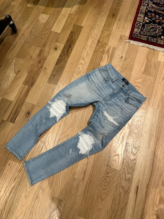 Amiri Jeans Light Wash White Patches Size 31