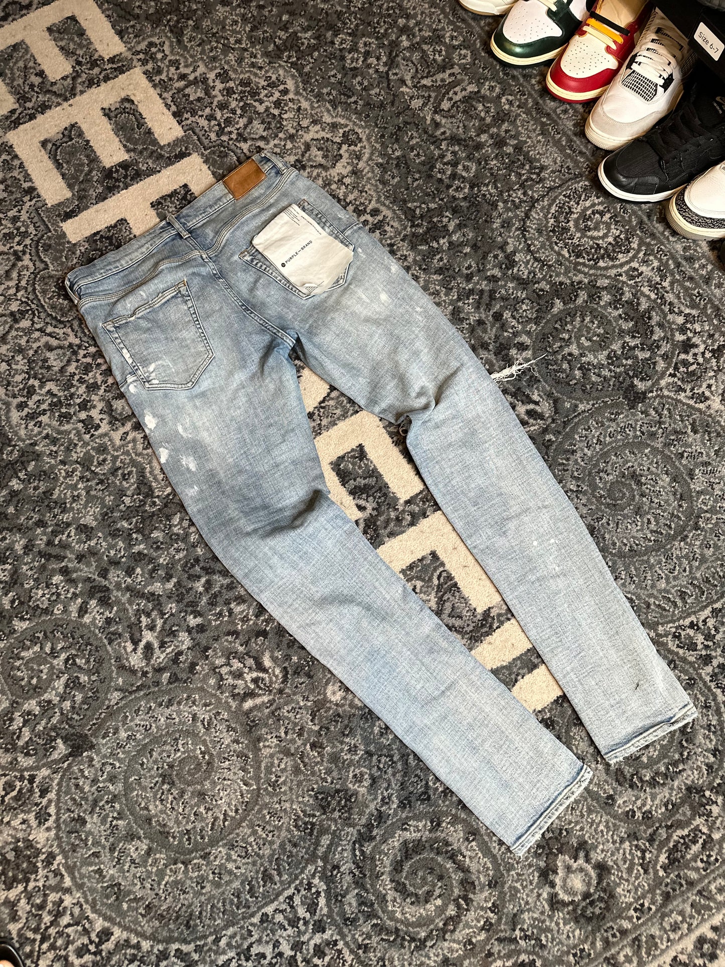 Purple Jeans Light Wash Distressed Size 32