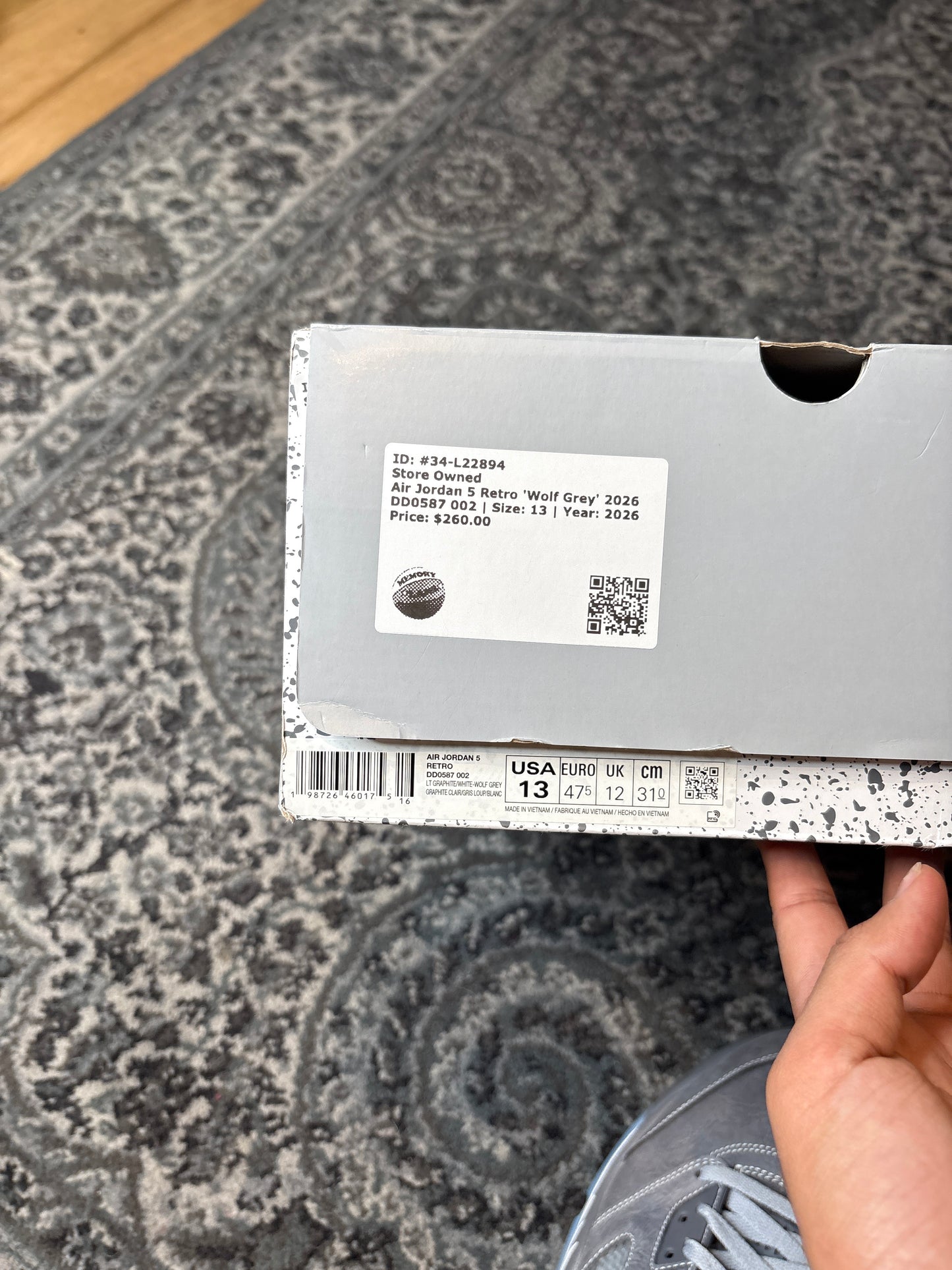 Jordan 5 Retro “Wolf Grey” Clean Og Size 13