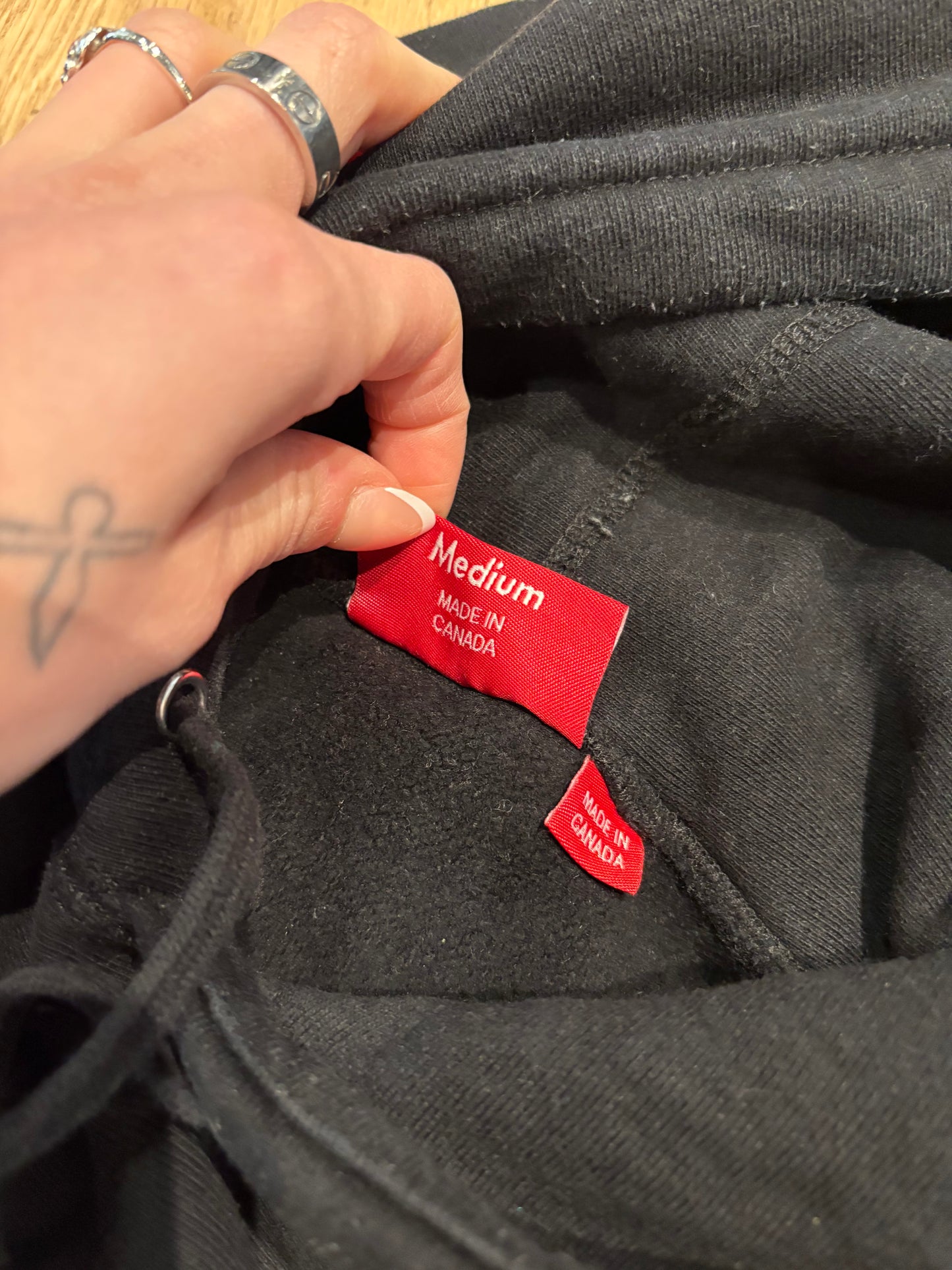 Supreme Black Bandana Hoodie Size Medium