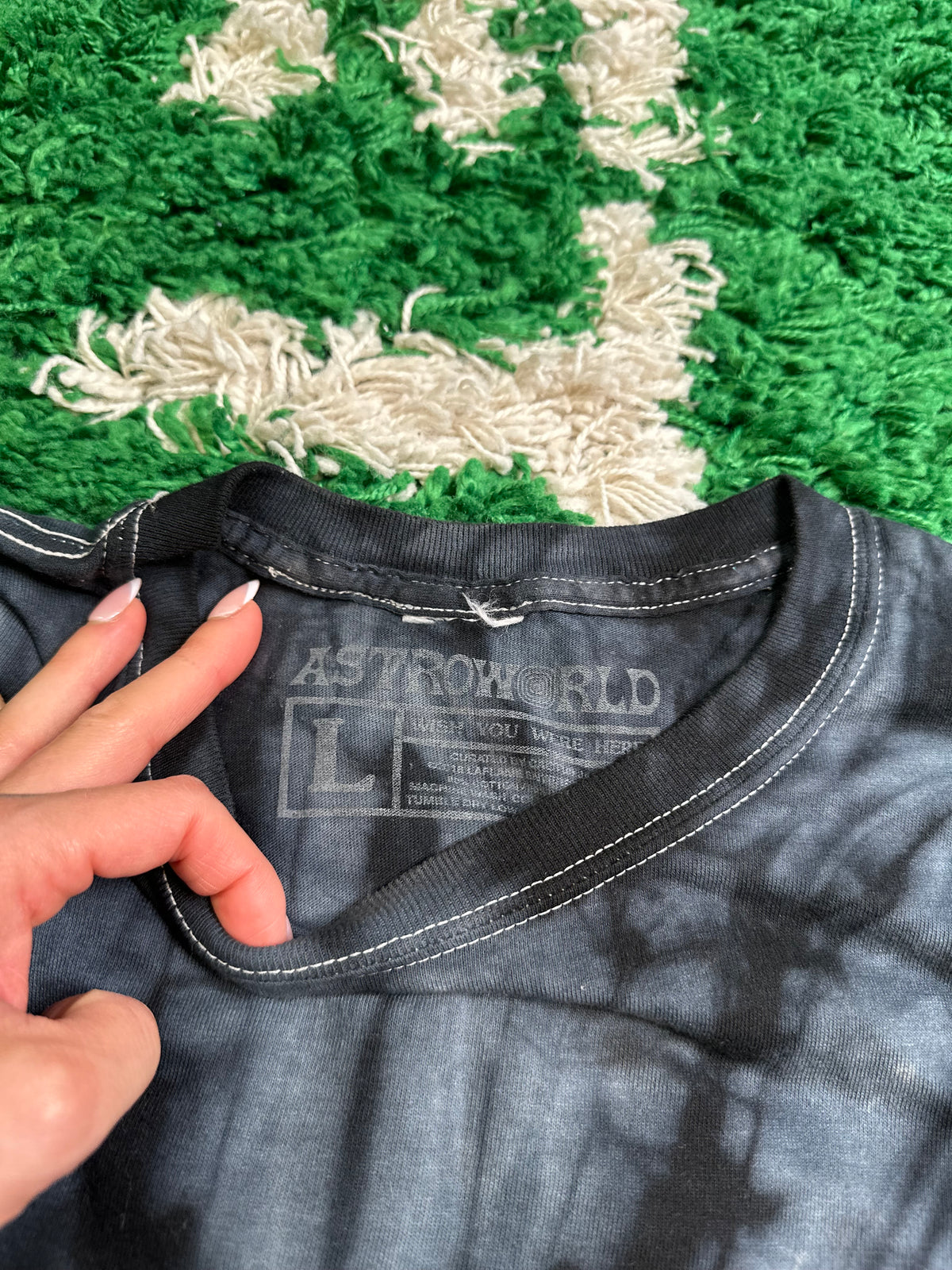 Astroworld Tie Dye Tee Gray Size Large