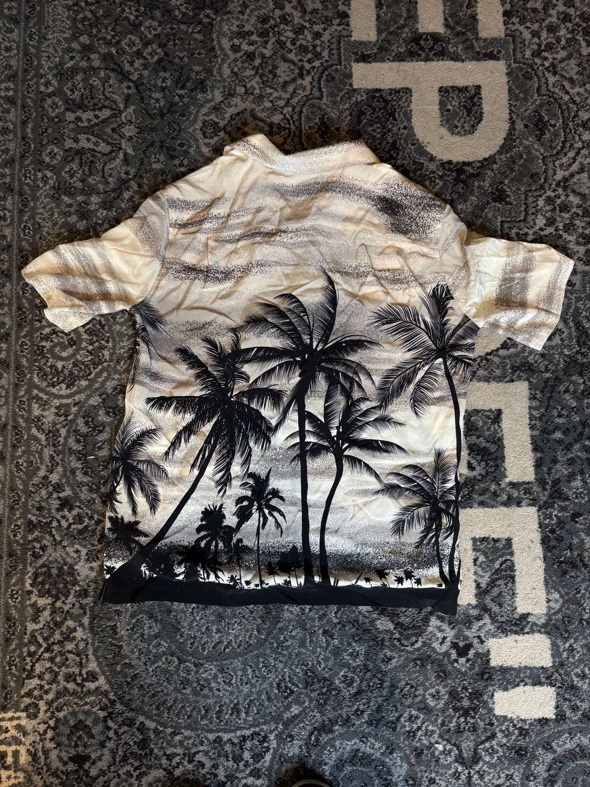 Celine Hawaii Camp-Collar Printed Silk Crepe de Chine Shirt Size Medium(38)