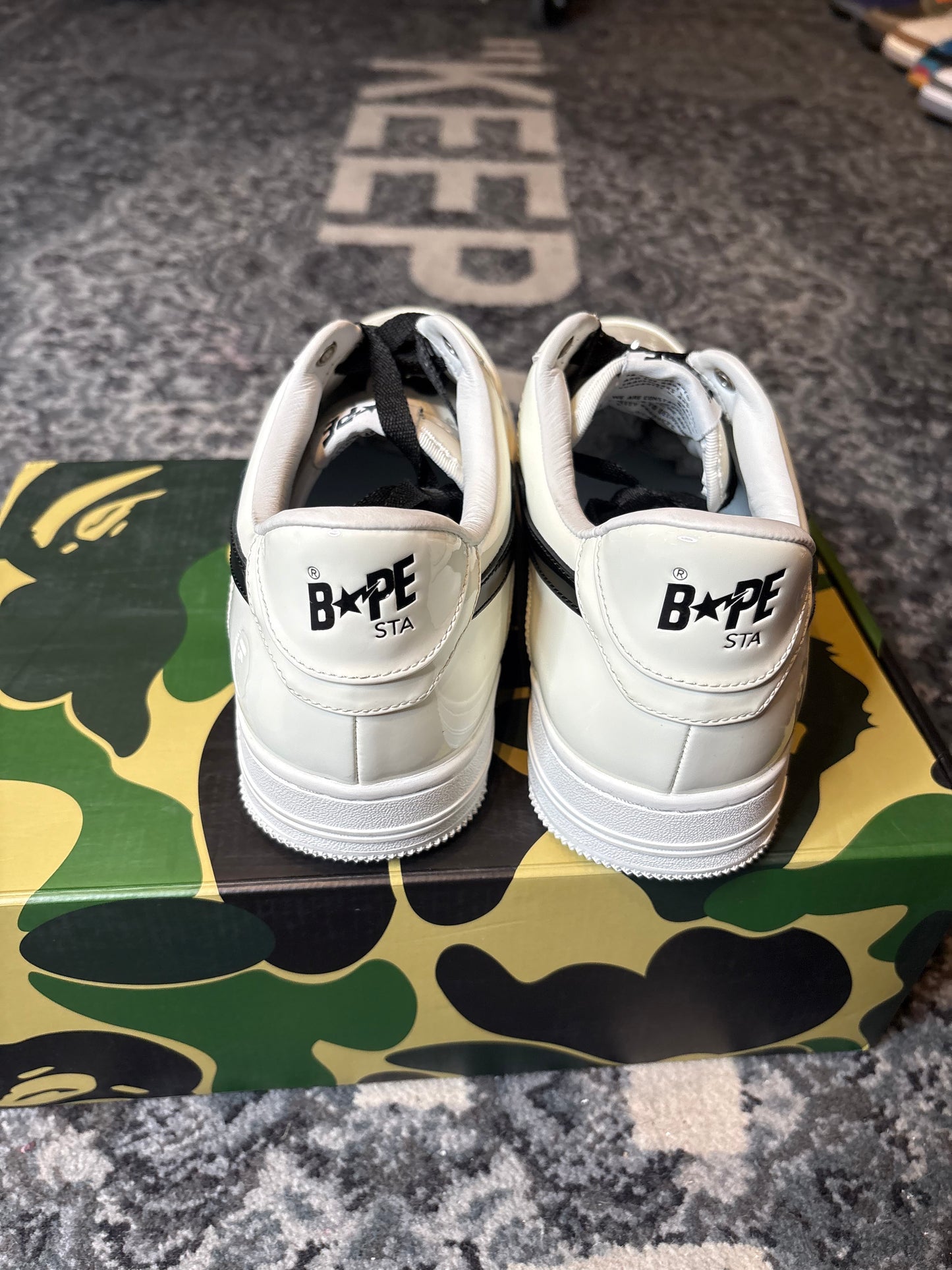 Bathing Ape Bape Sta #2 White Patent Clean Og Size 10
