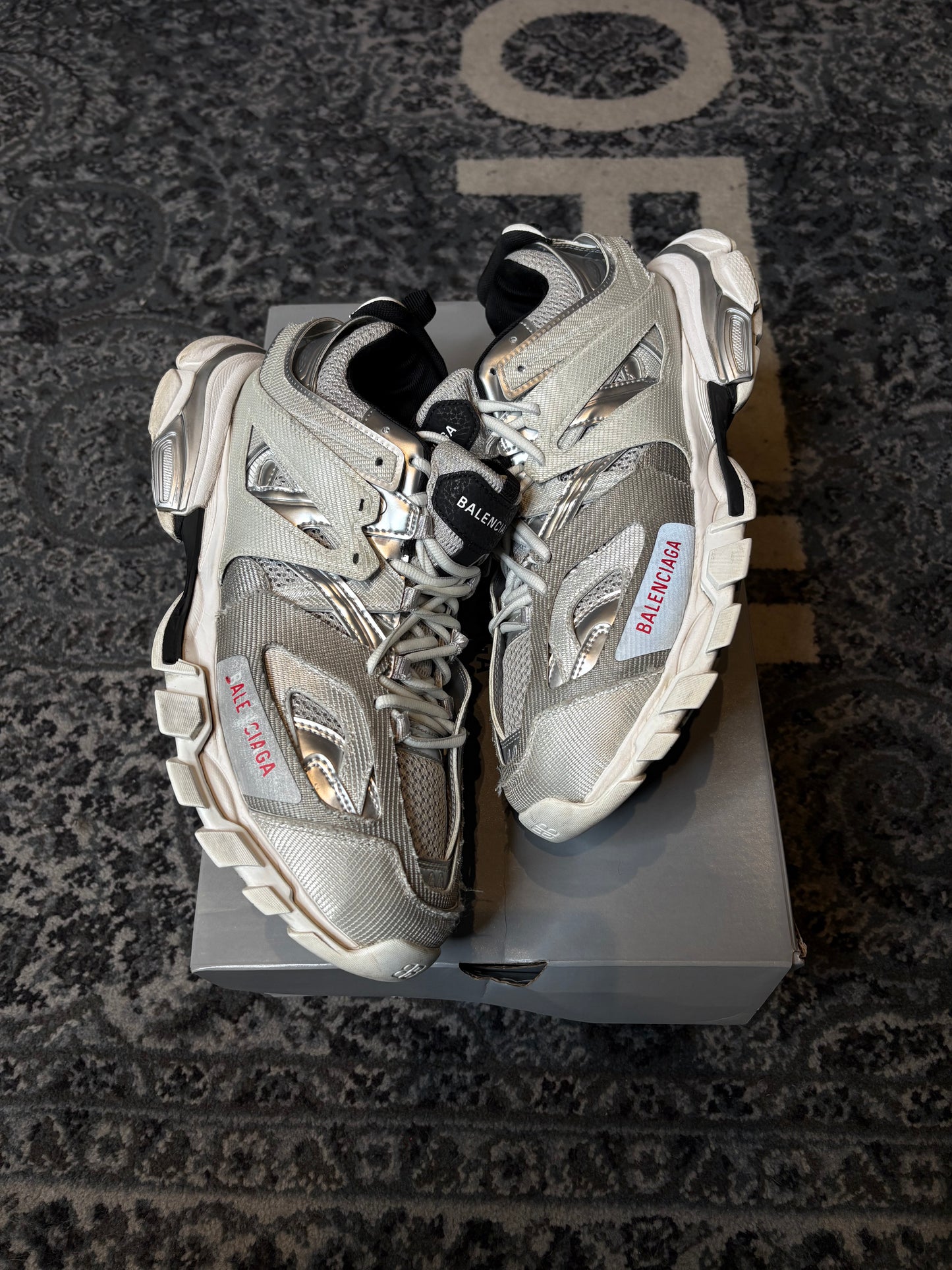 Balenciaga Track “Metallic Mesh Silver And White” Po Og Size 11(44 EU)