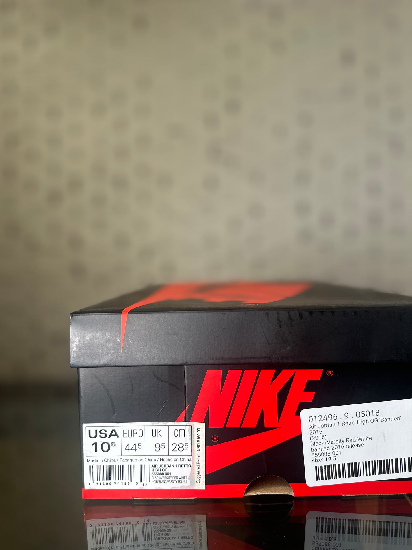 Air Jordan 1 High OG Retro (2016) “Banned” Size 10.5 DS OG