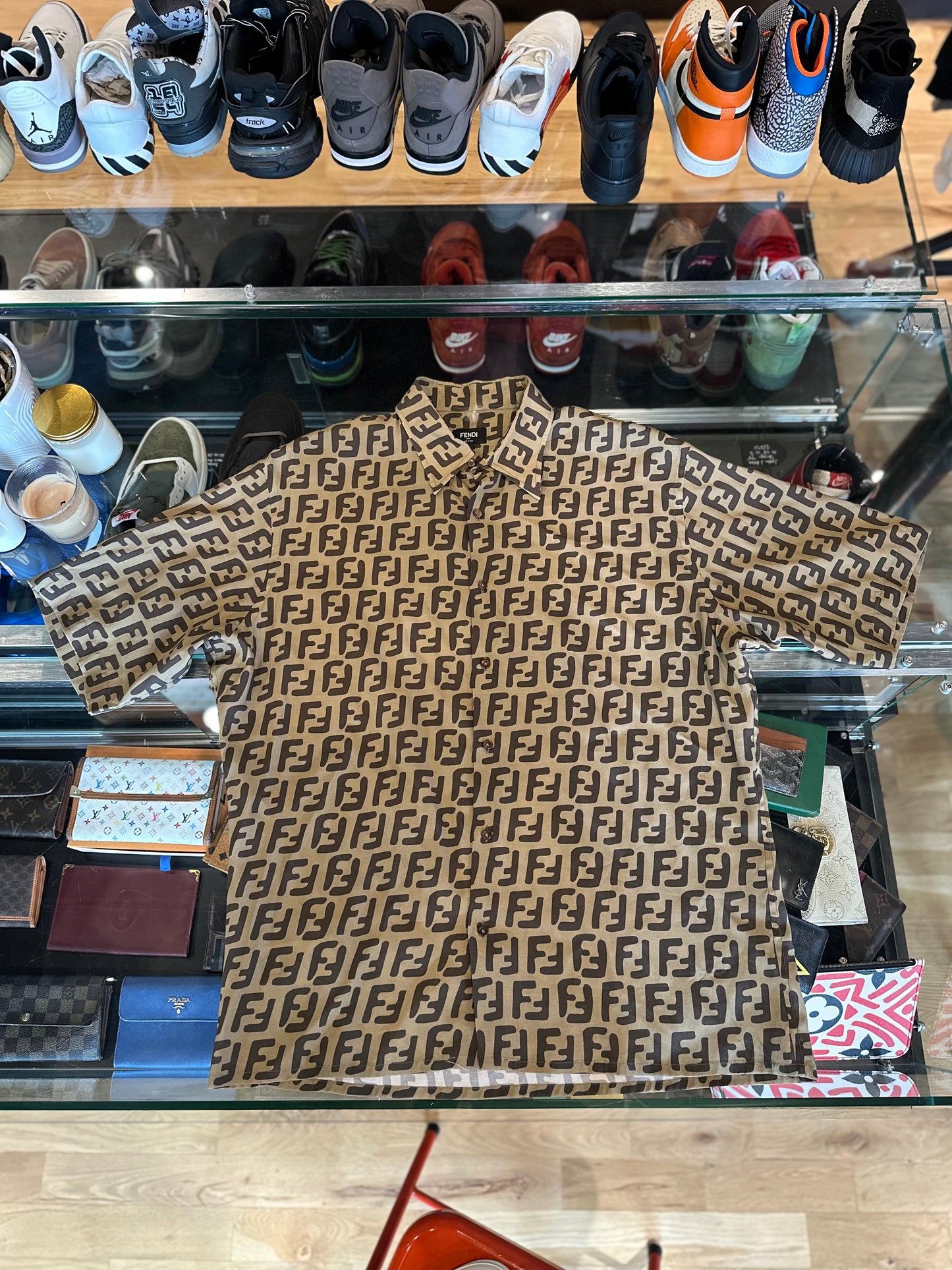 Fendi Silk Monogram Button Down Size Large