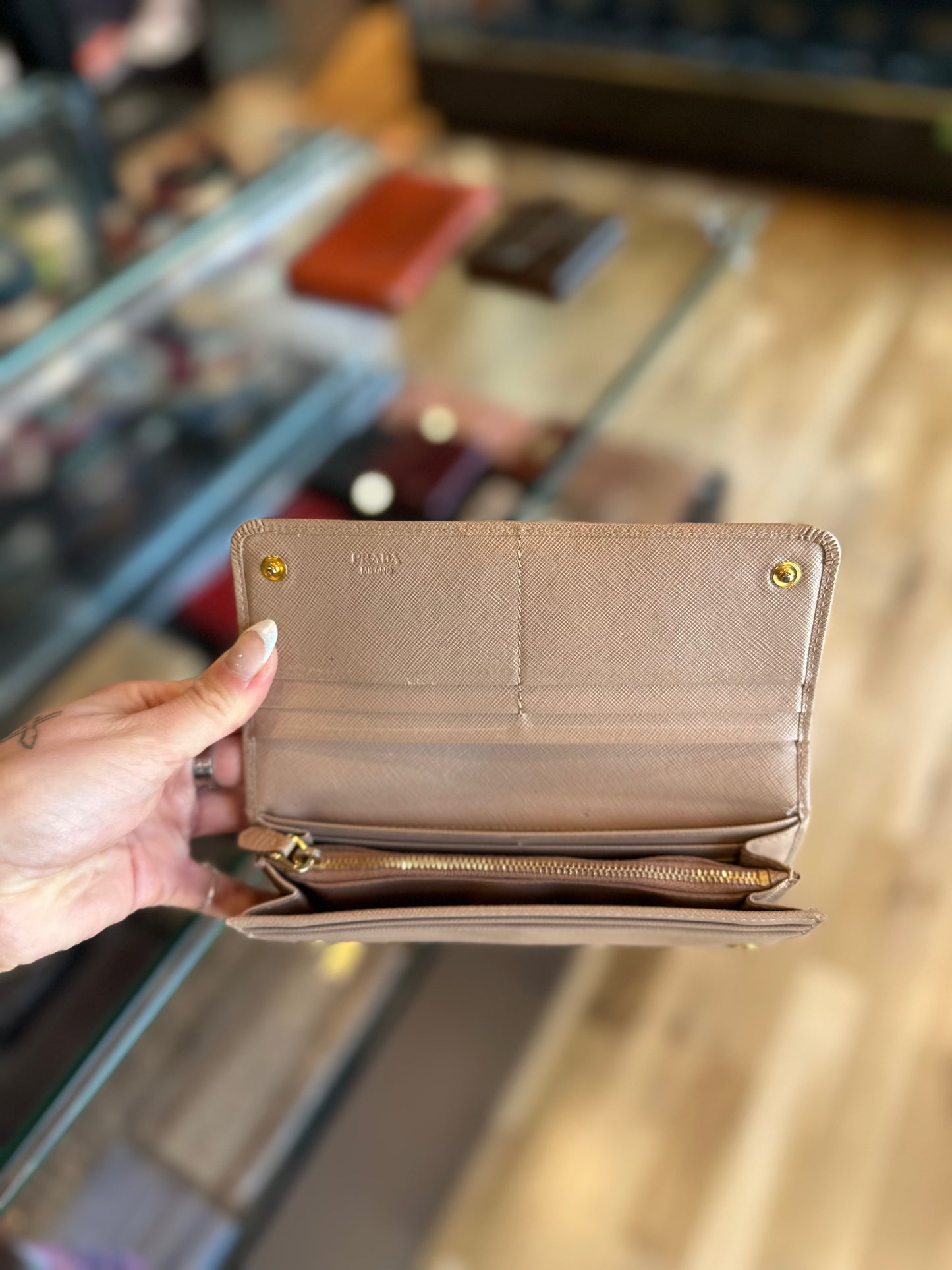 Prada Mauve Bow Wallet