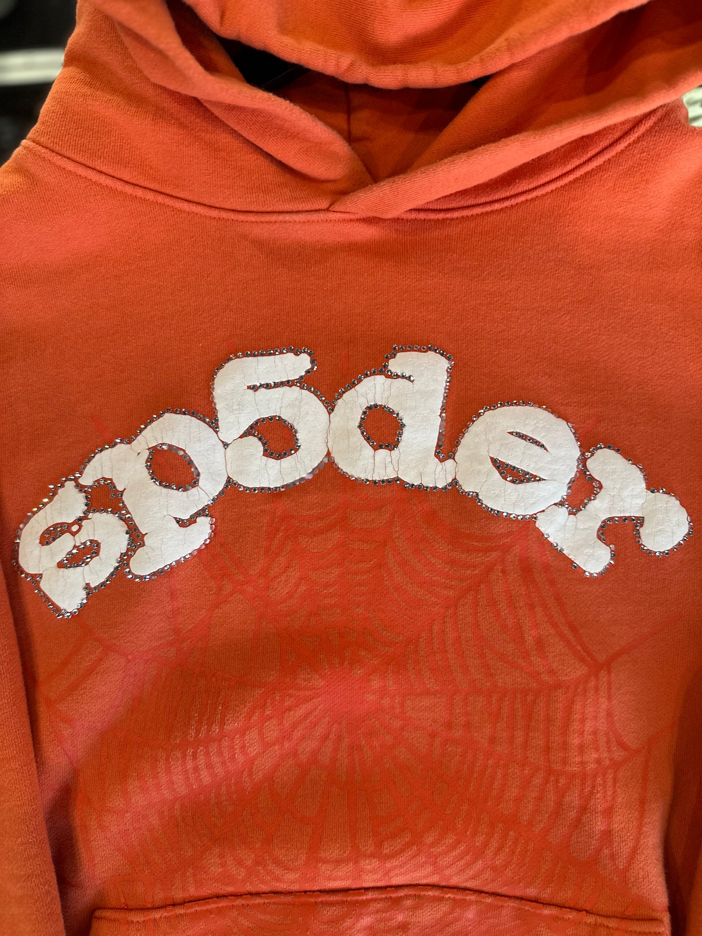 Spider Hoodie Orange Size Large