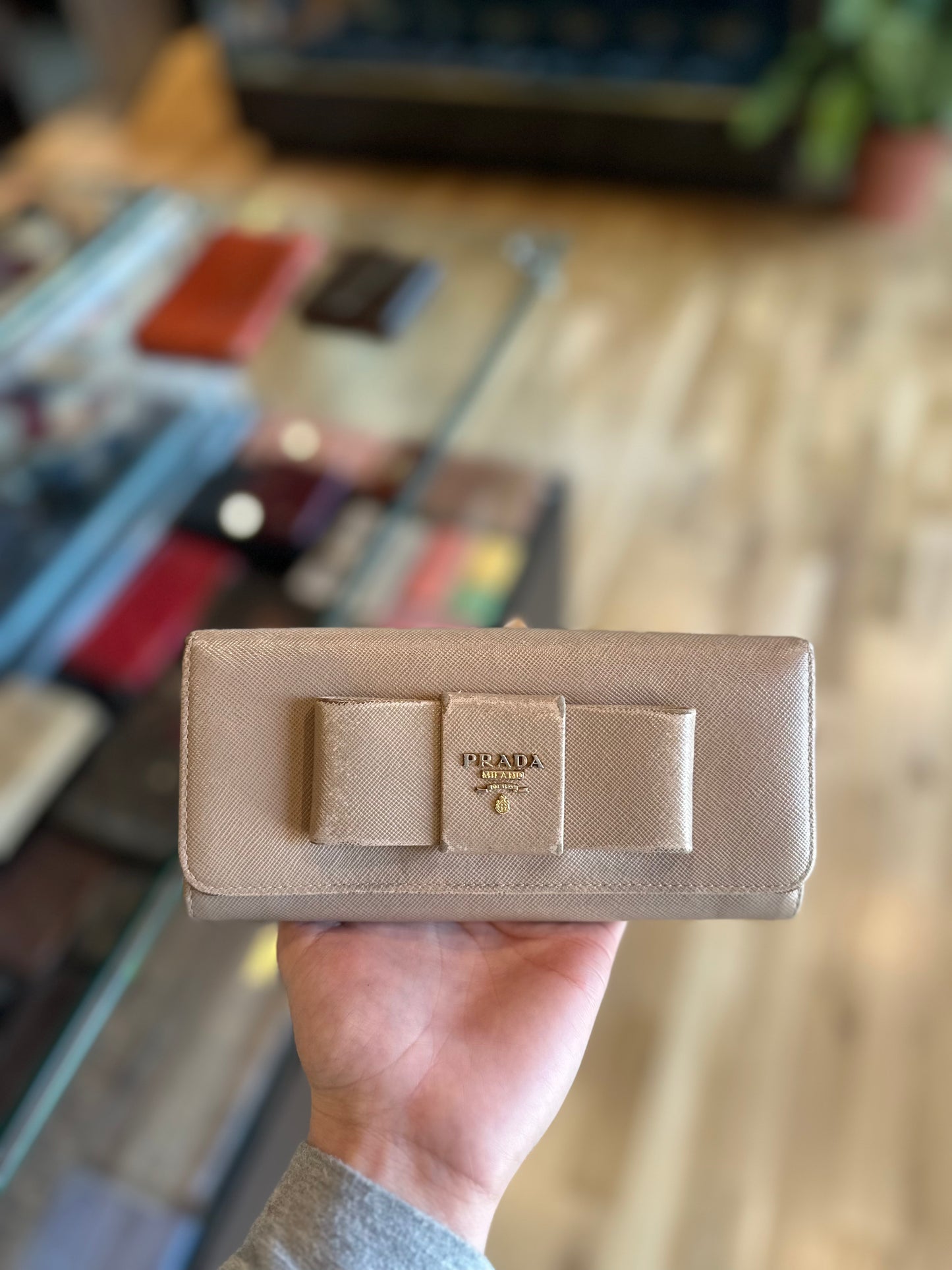 Prada Mauve Bow Wallet