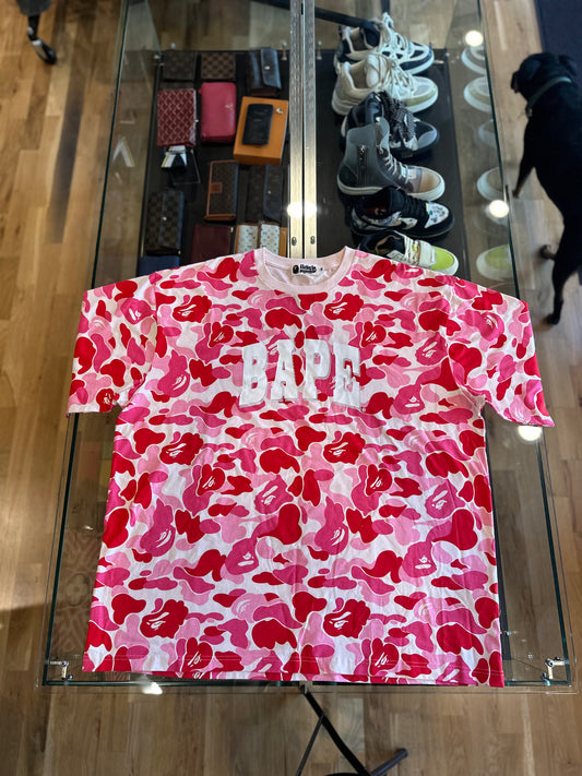 Bape Tee Pink Camo Size 3XL