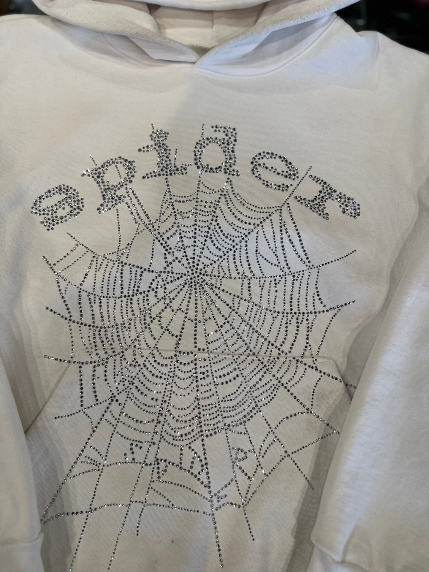 Spider Rhinestone Hoodie Size Medium