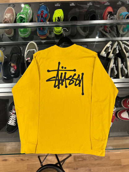 Stussy Yellow Long Sleeve Tee Size Medium